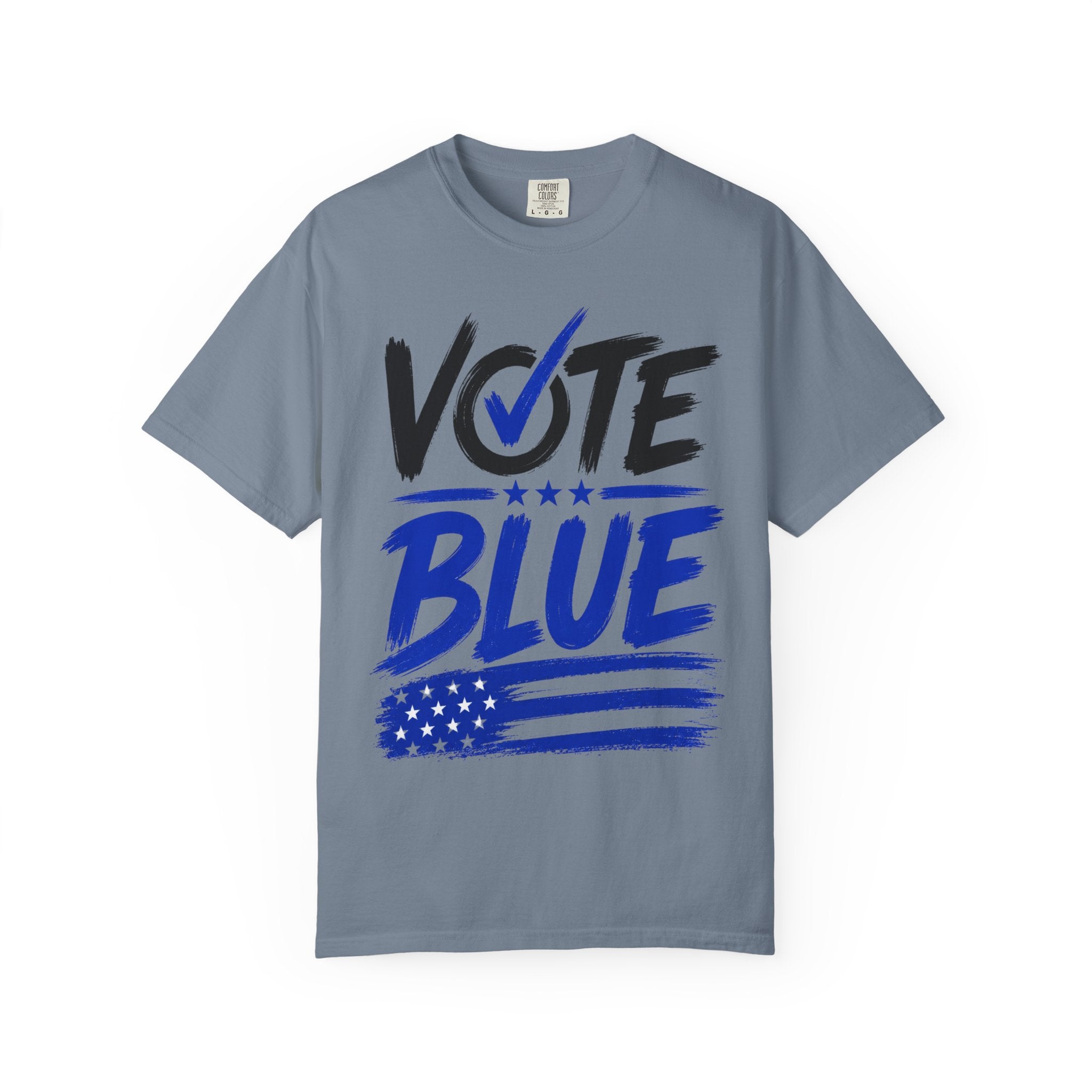 Vote Blue Tee — Garment-Dyed Vintage Style