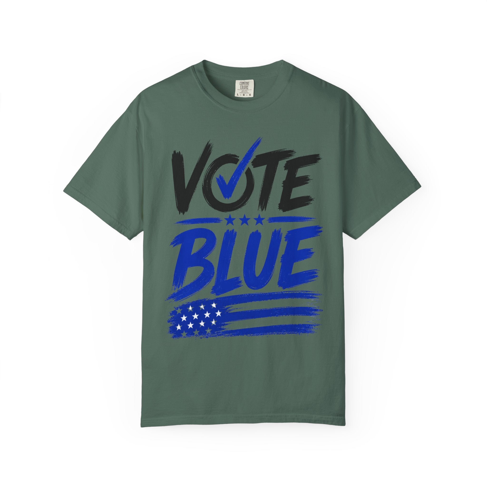 Vote Blue Tee — Garment-Dyed Vintage Style