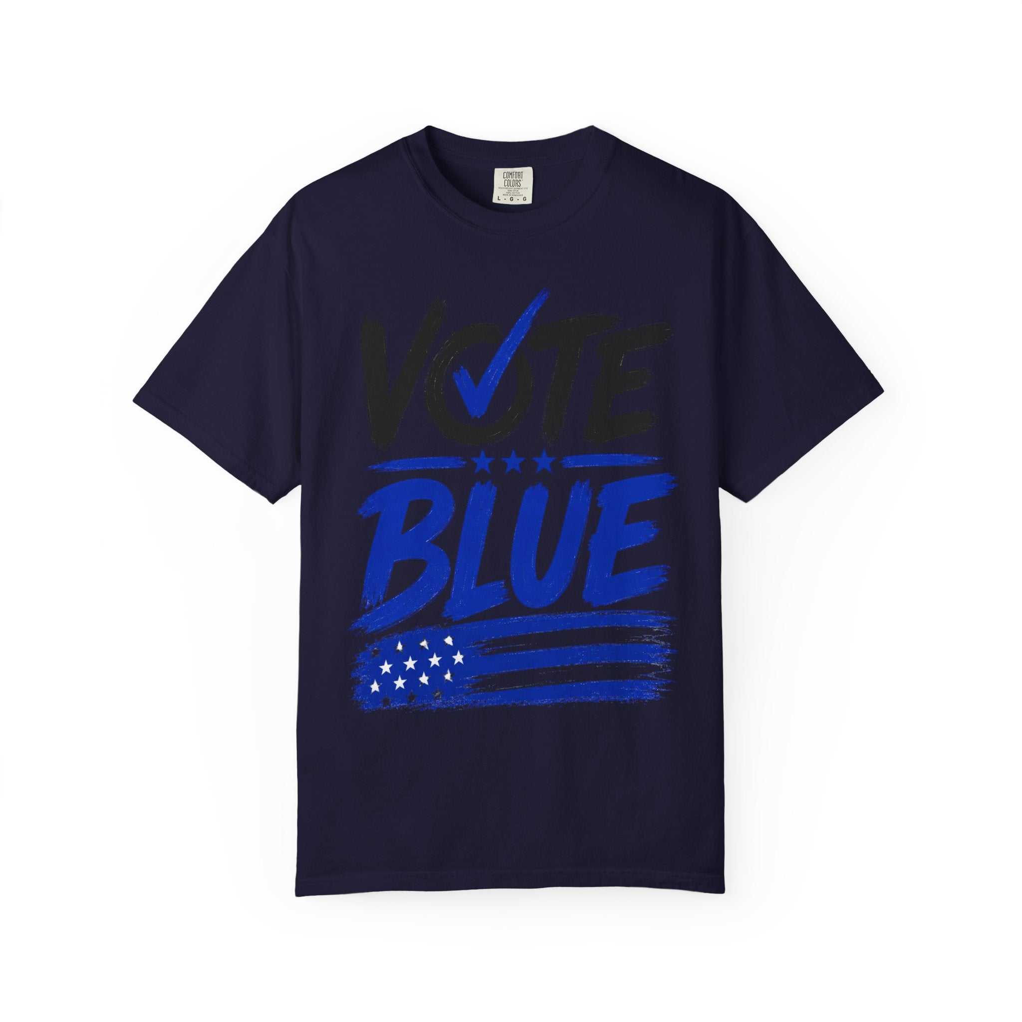 Vote Blue Tee — Garment-Dyed Vintage Style