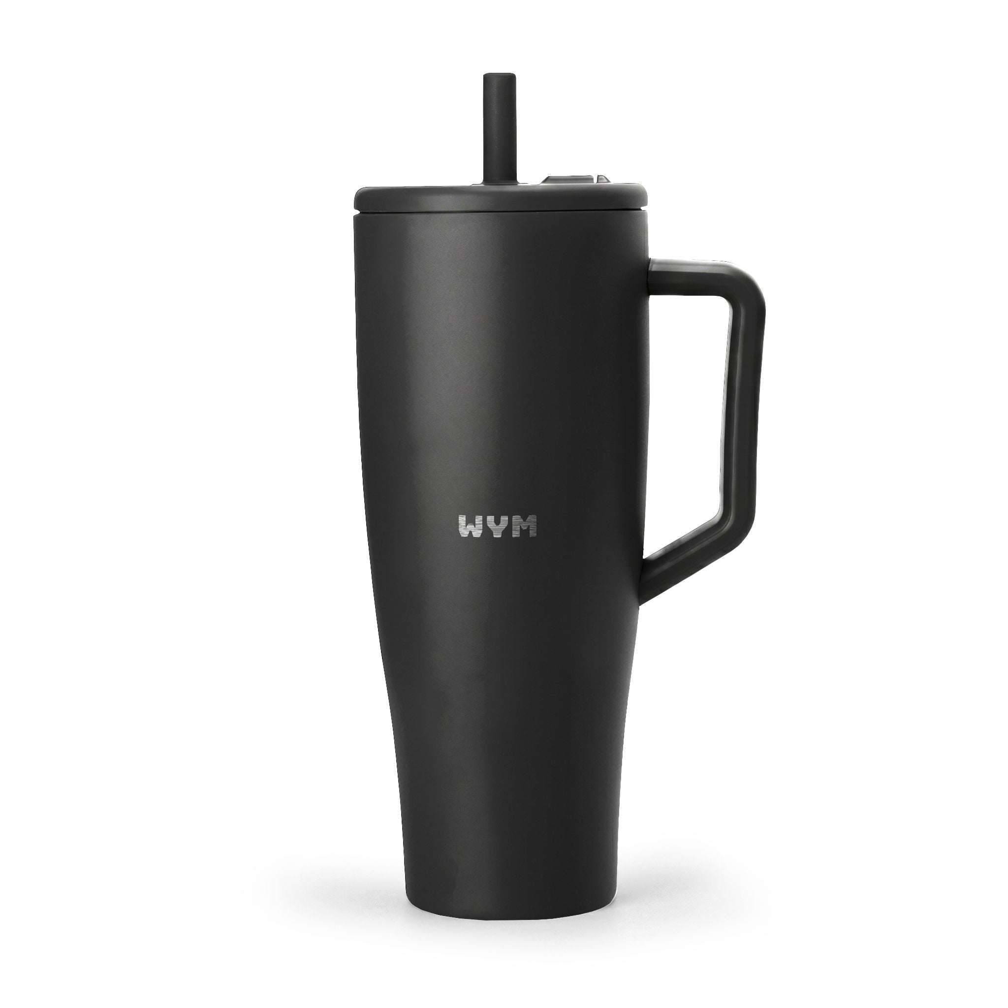 40oz Insulated Travel Tumbler with Handle & Lid — Engraved “Built Different” Design