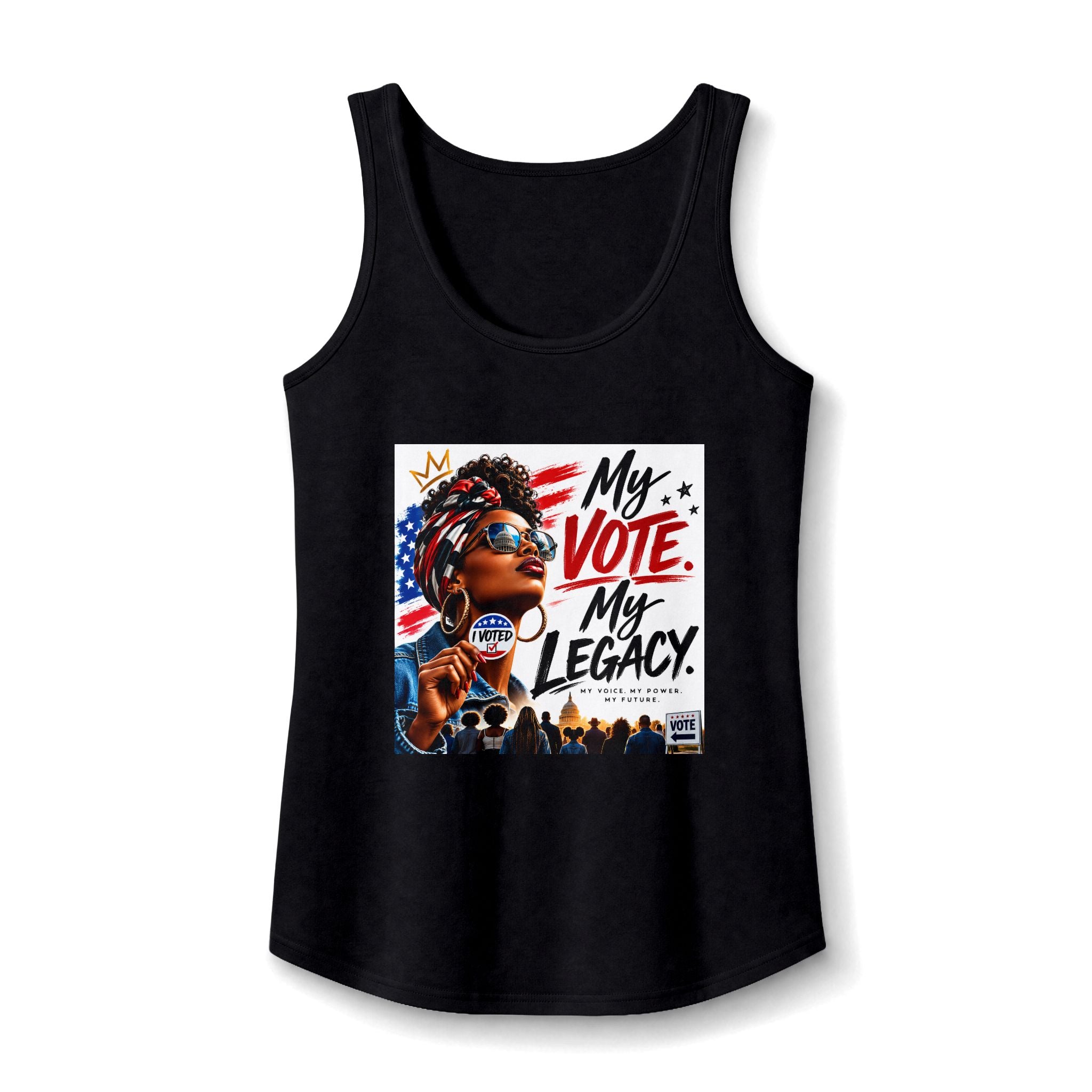 My Vote, My Legacy Tank Top — Patriotic Black Voter Empowerment Tee