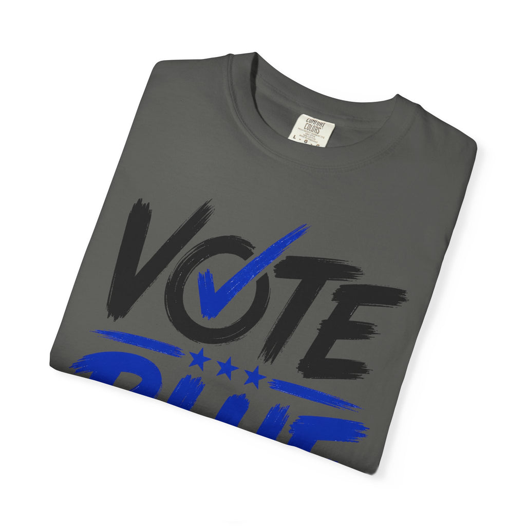 Vote Blue Tee — Garment-Dyed Vintage Style