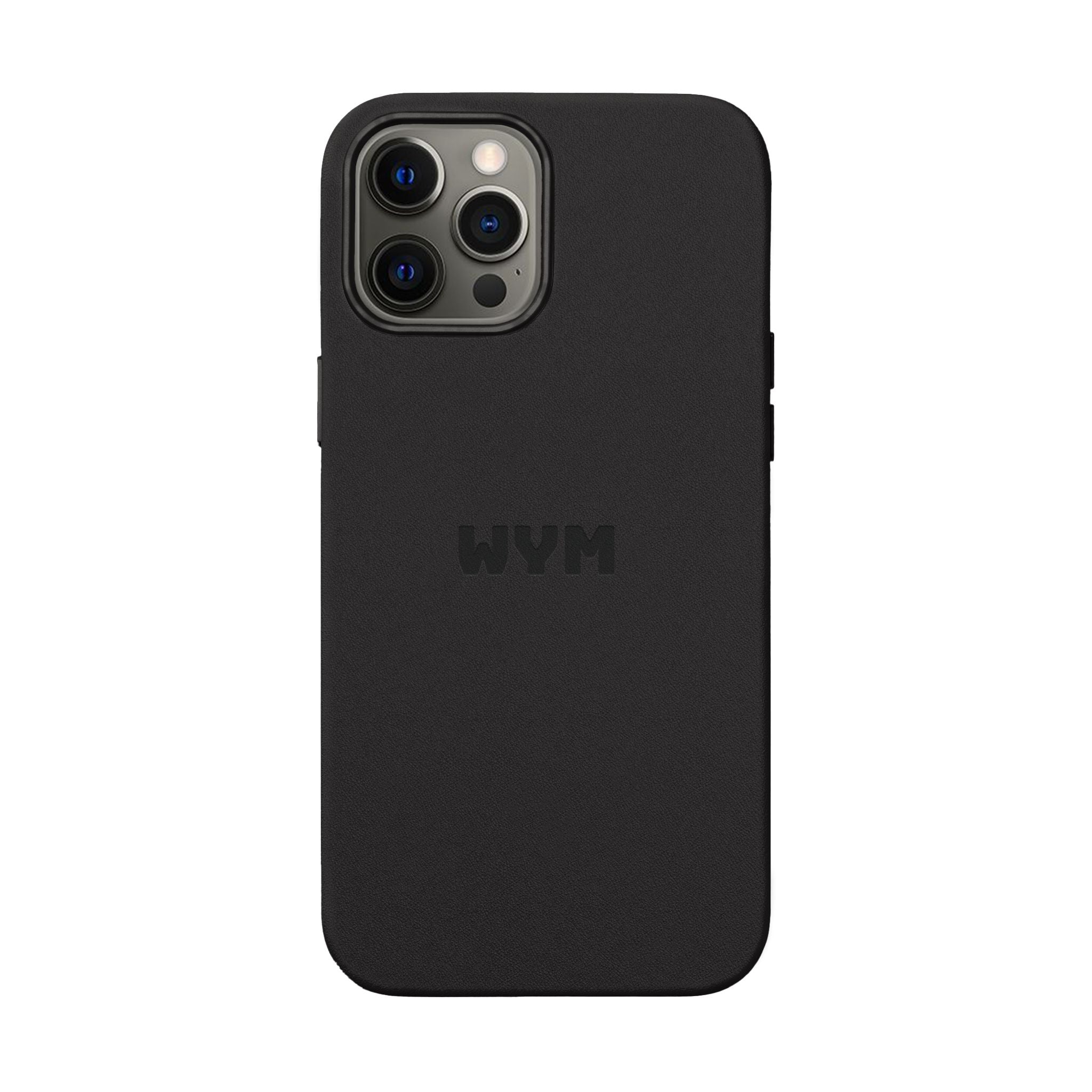 Engraved PU Leather Phone Case – Custom Monogrammed Black Cover