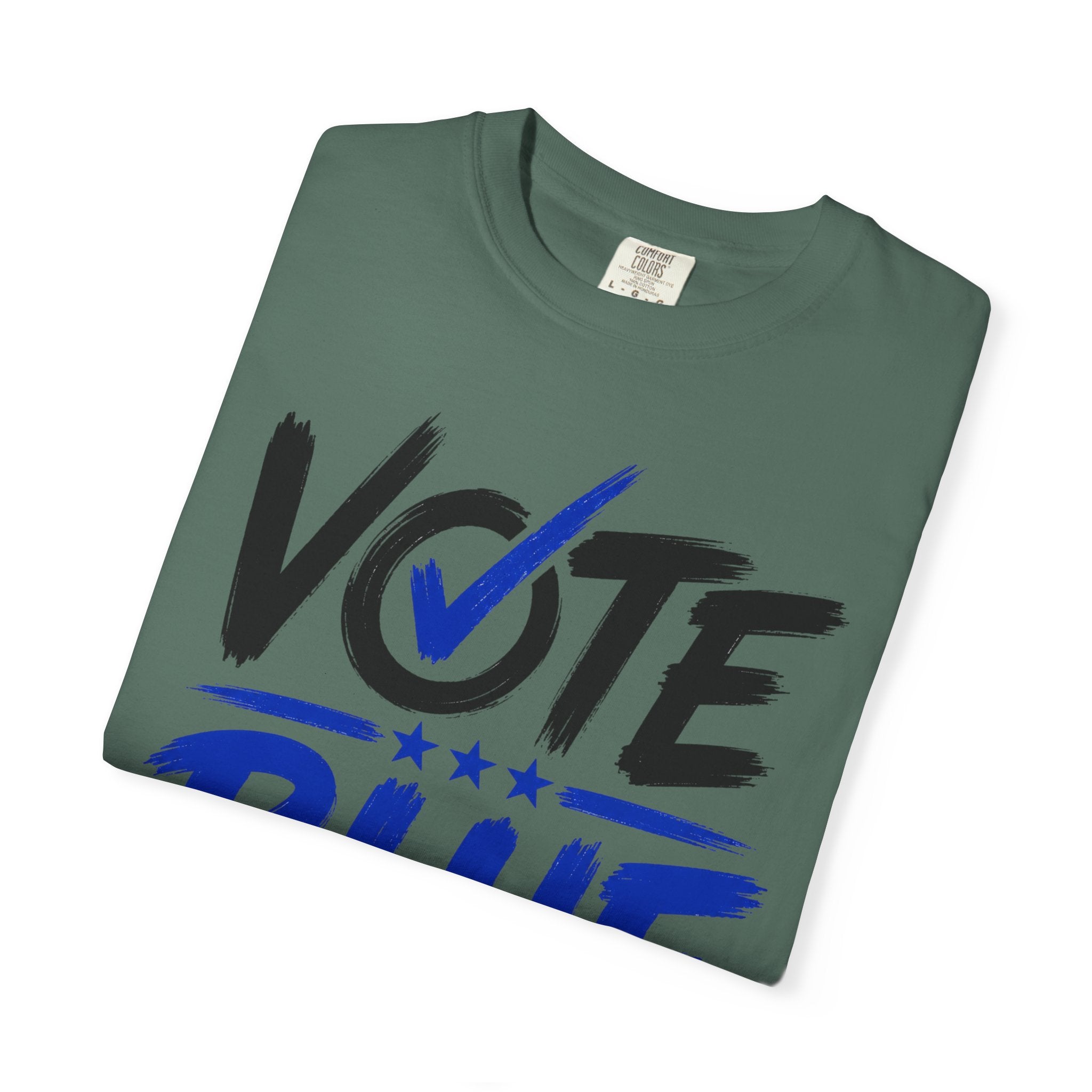 Vote Blue Tee — Garment-Dyed Vintage Style