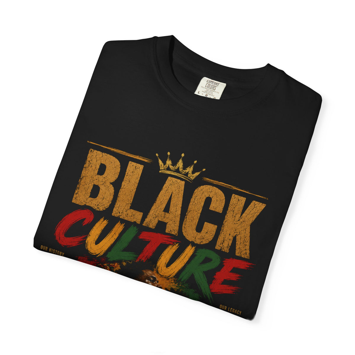 Black Culture Graphic T‑Shirt – Bold Crowned Heritage Design