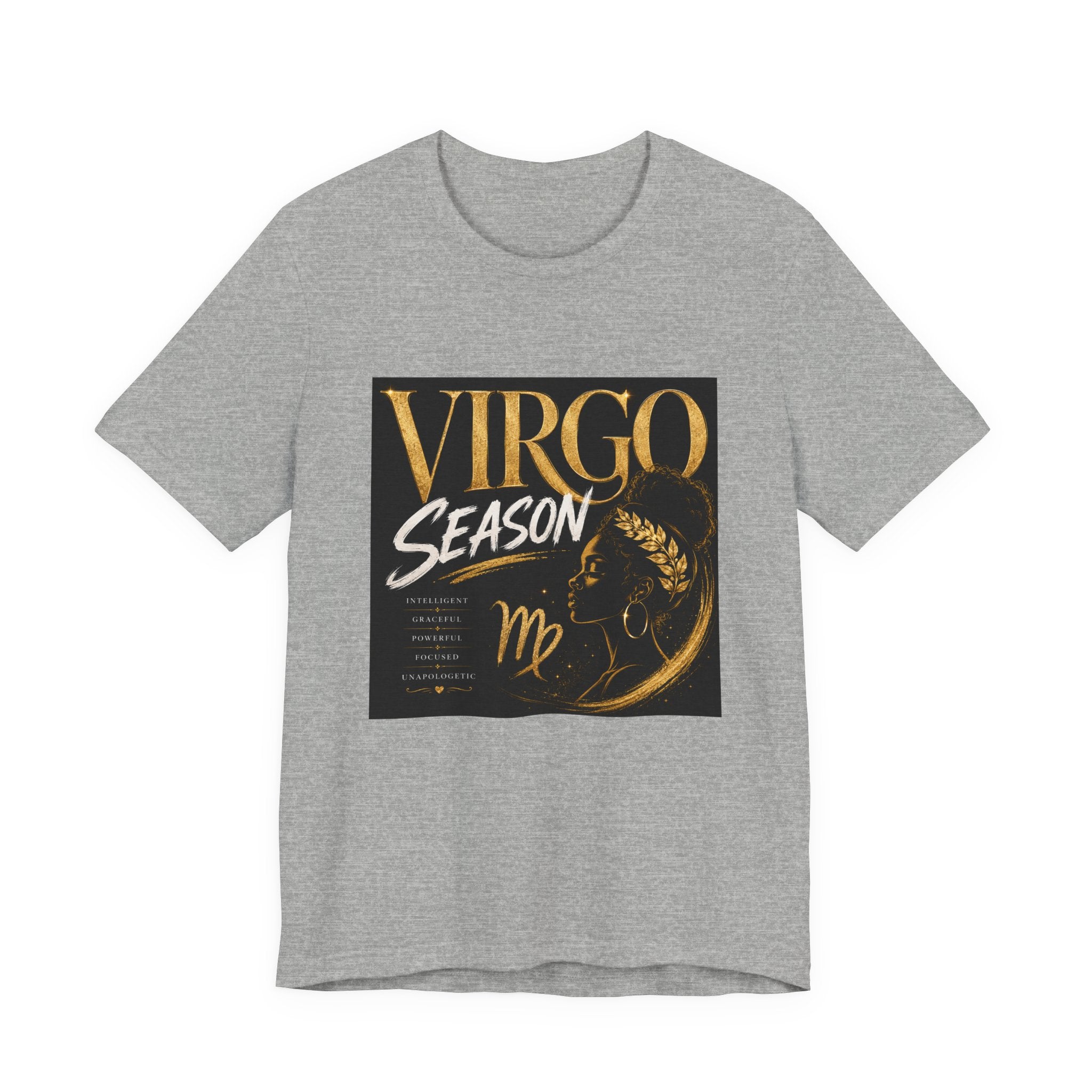 Virgo Season T-Shirt — Gold Astrology Tee with 'Virgo Season' Text