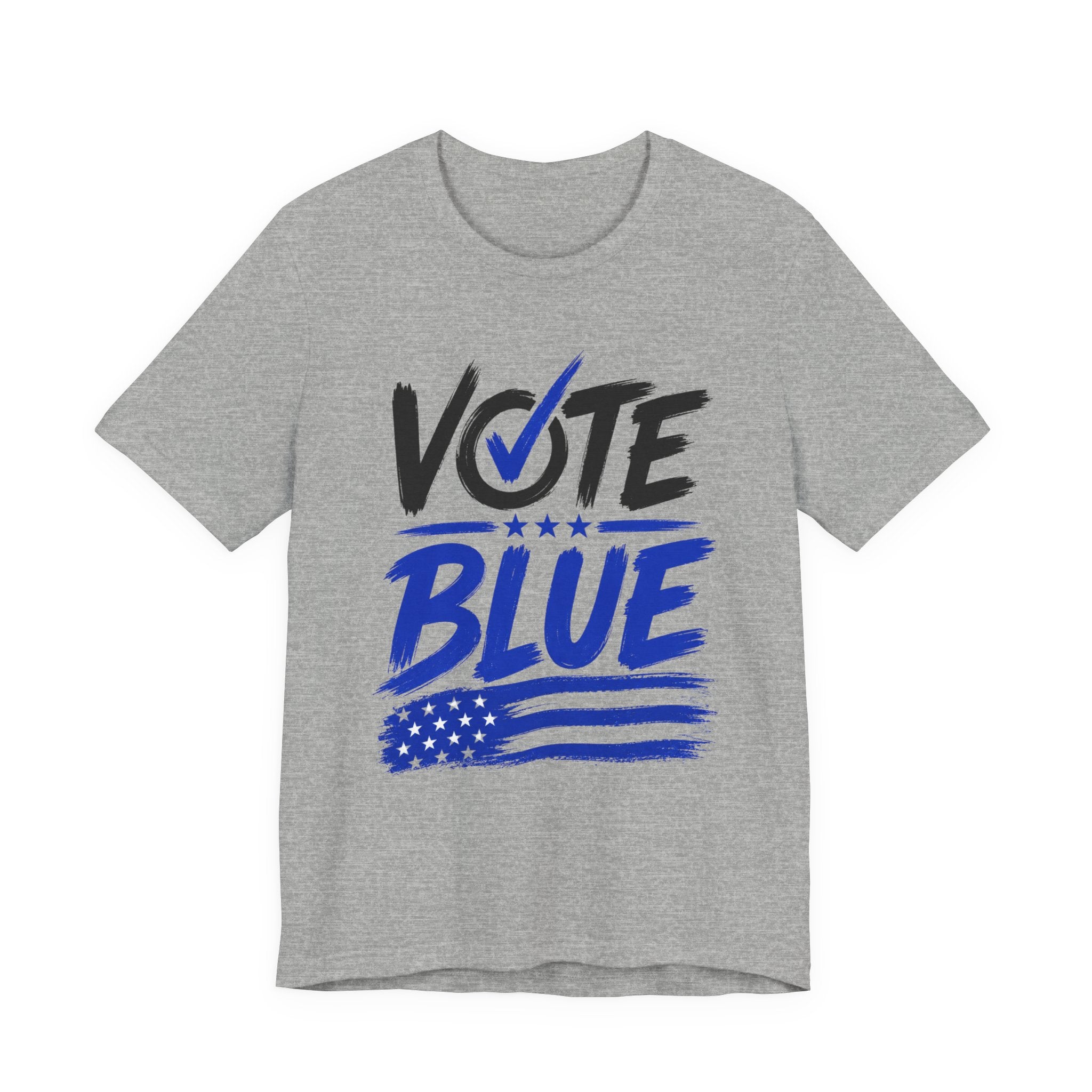 Vote Blue Tee — Brushstroke Graphic