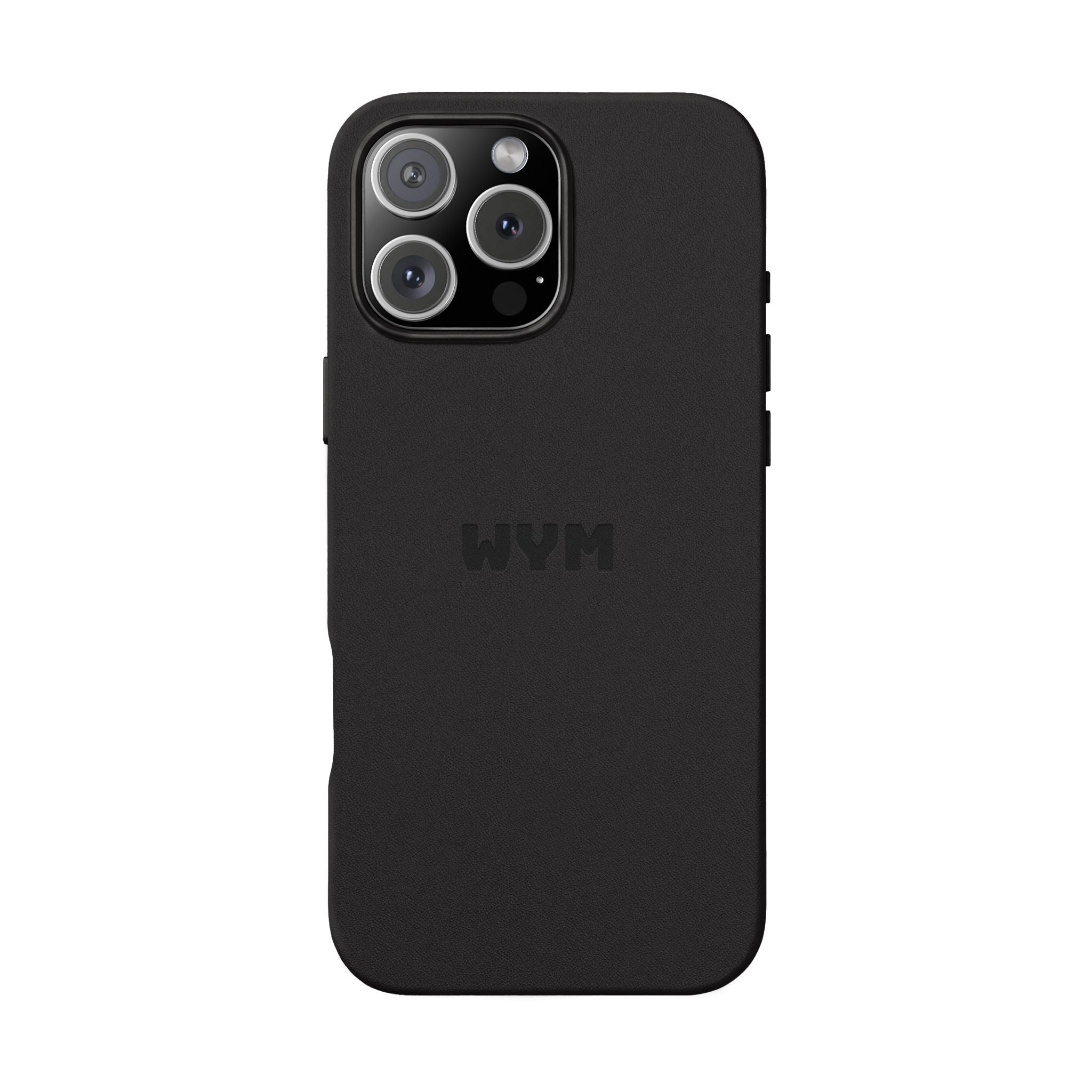 Engraved PU Leather Phone Case – Custom Monogrammed Black Cover
