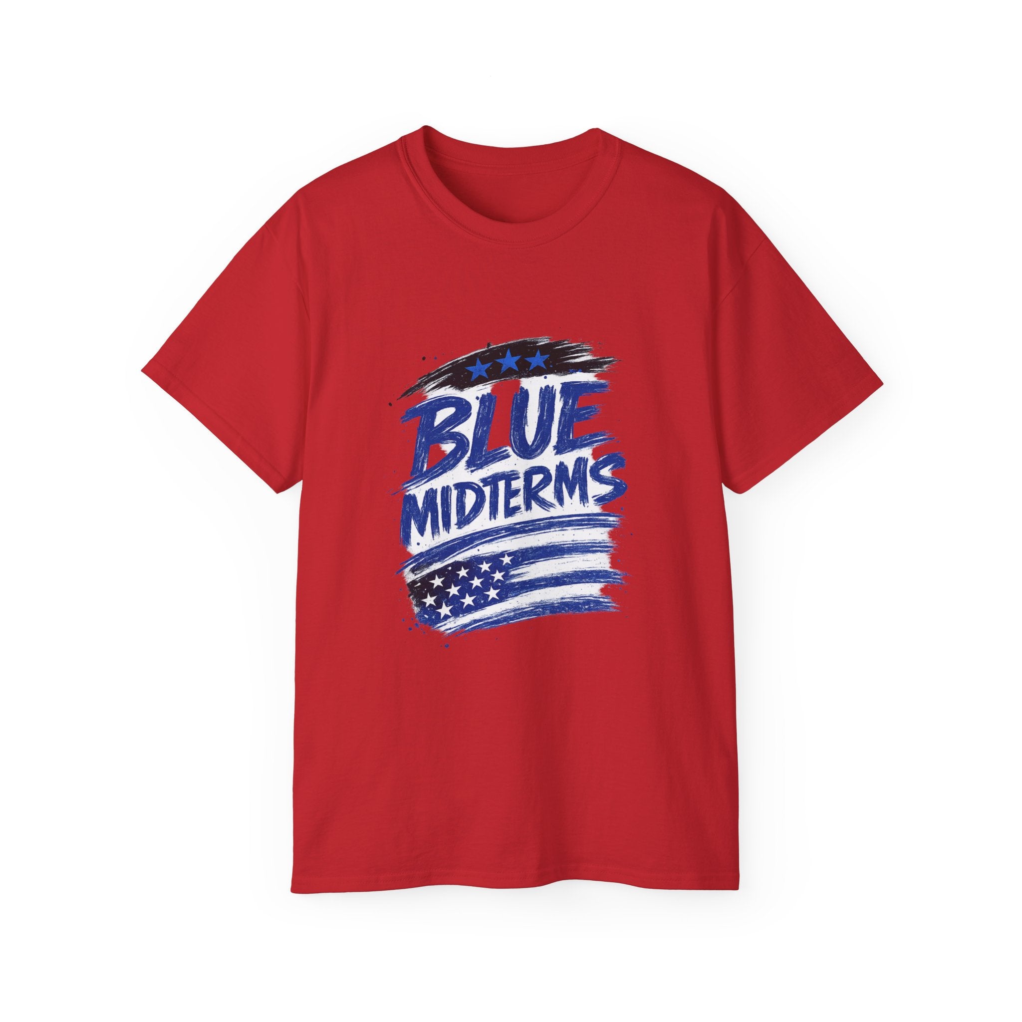 Blue Midterms Tee — Flag Brushstroke Graphic