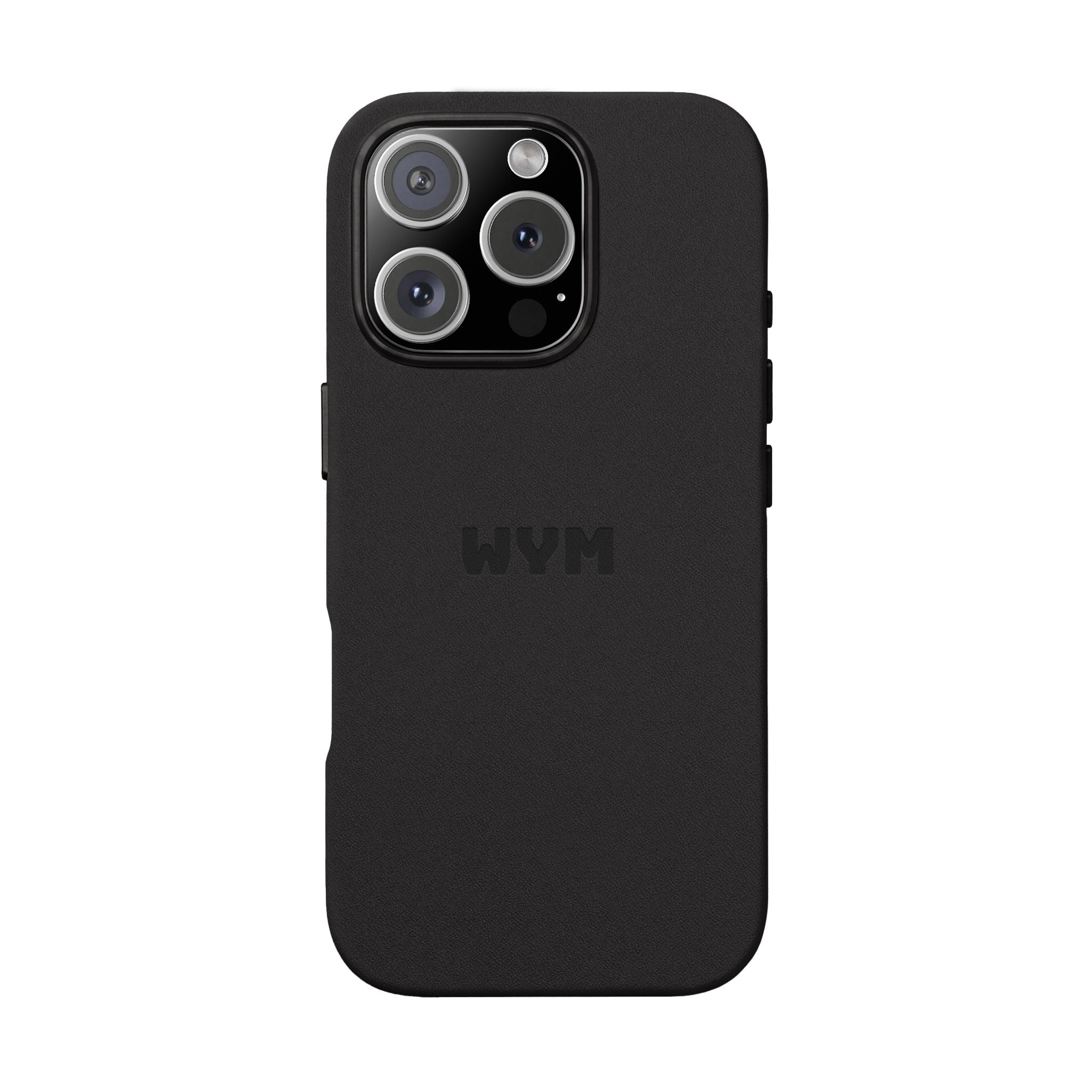 Engraved PU Leather Phone Case – Custom Monogrammed Black Cover
