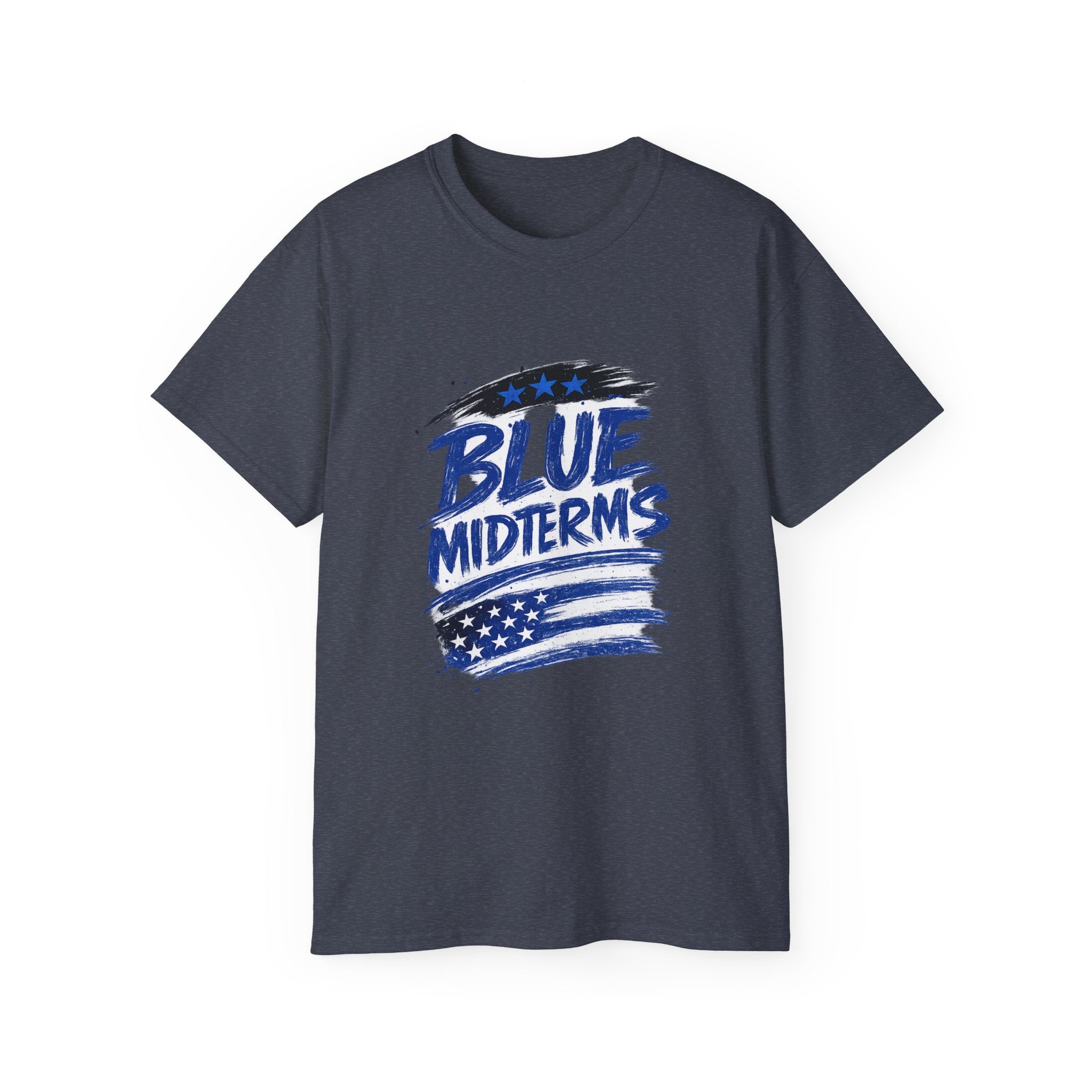 Blue Midterms Tee — Flag Brushstroke Graphic