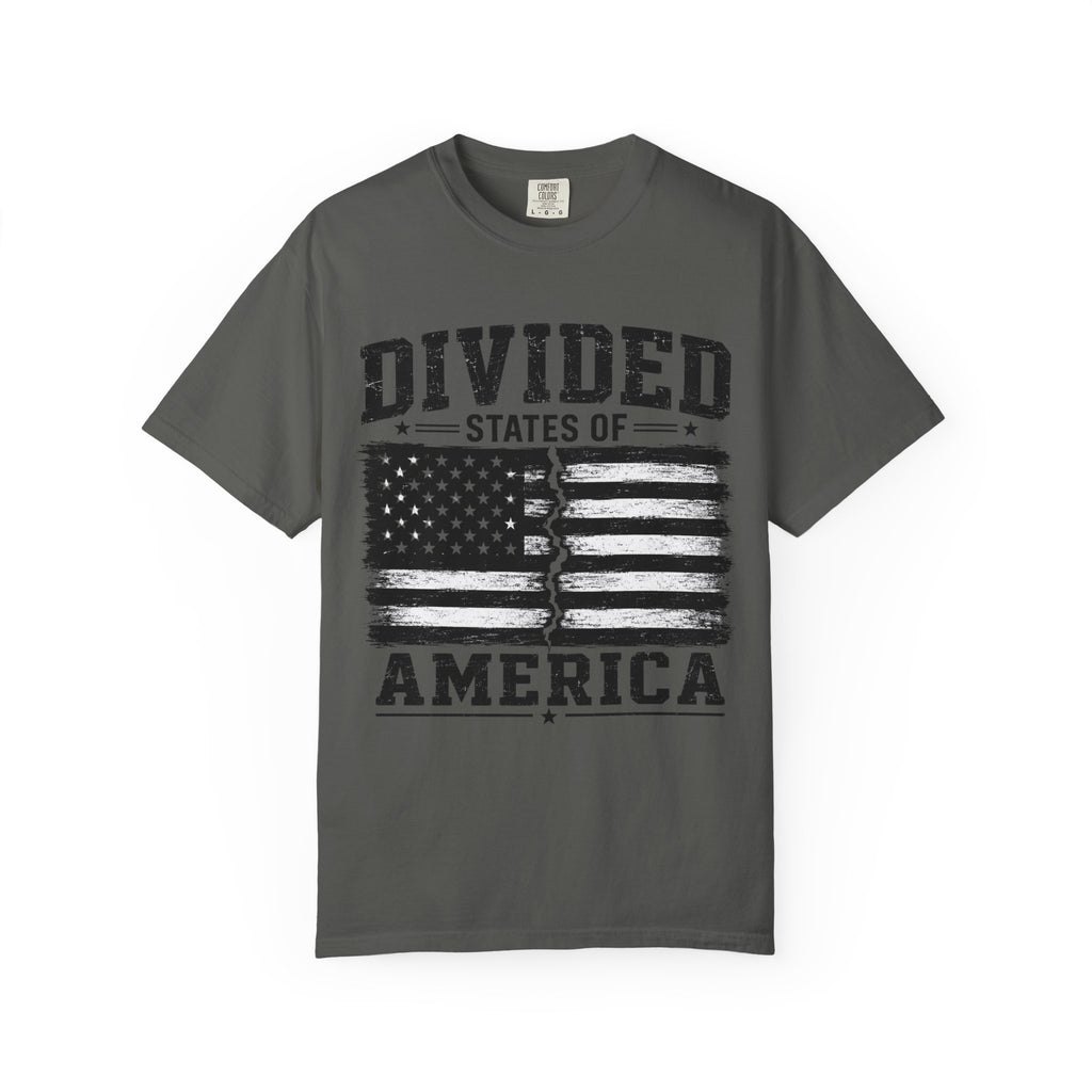 Divided States of America T-Shirt — Distressed Flag Political Graphic Tee