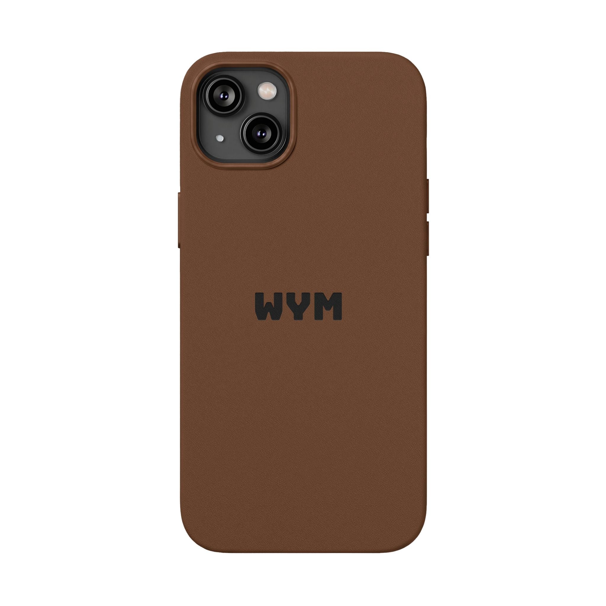 Engraved PU Leather Phone Case – Custom Monogrammed Black Cover