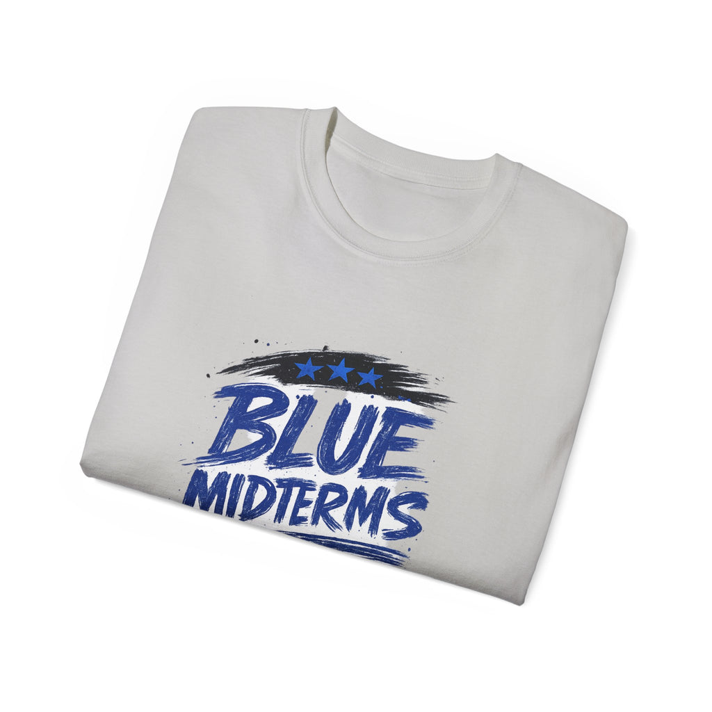 Blue Midterms Tee — Flag Brushstroke Graphic