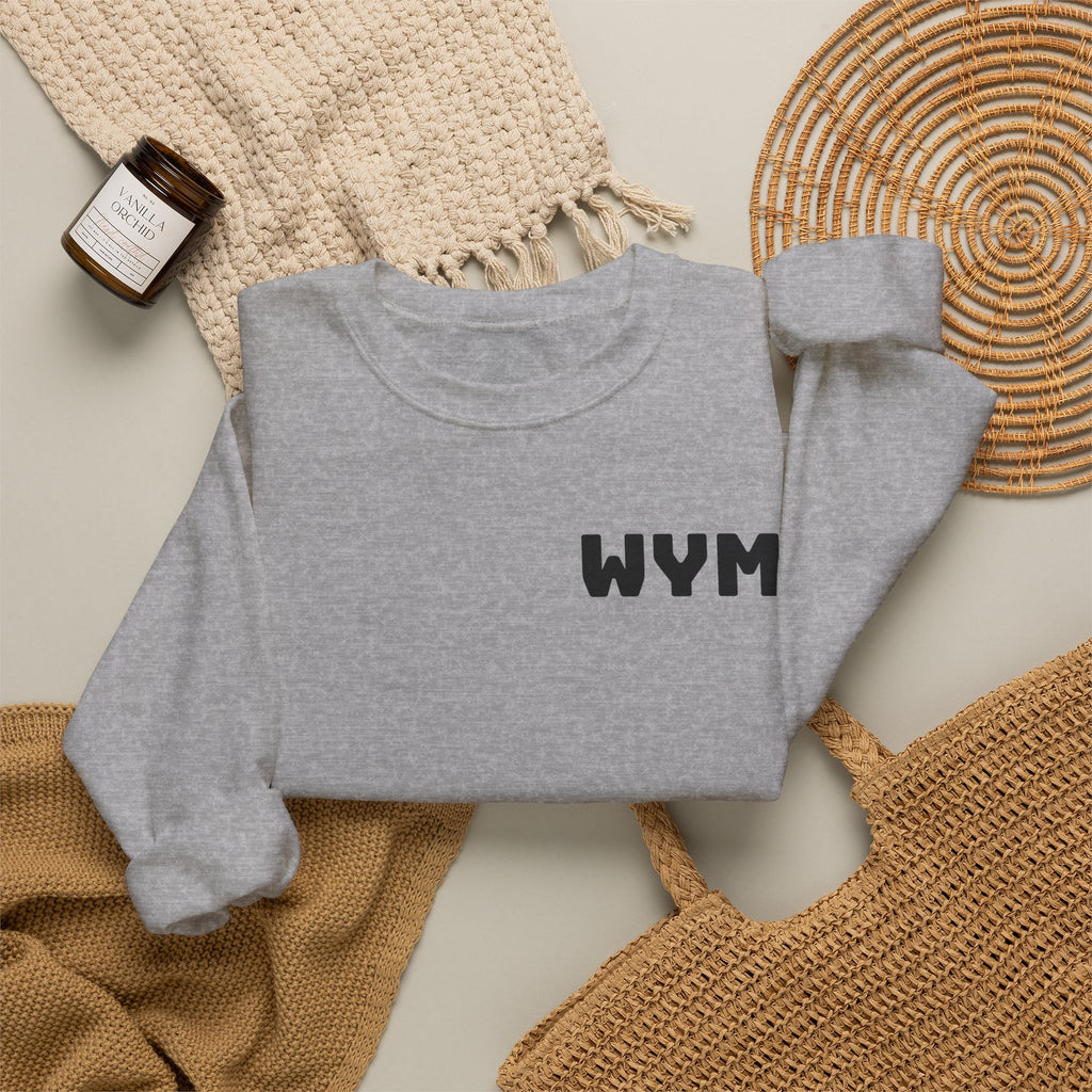 WYM Minimalist Crewneck Sweatshirt — White Casual Pullover