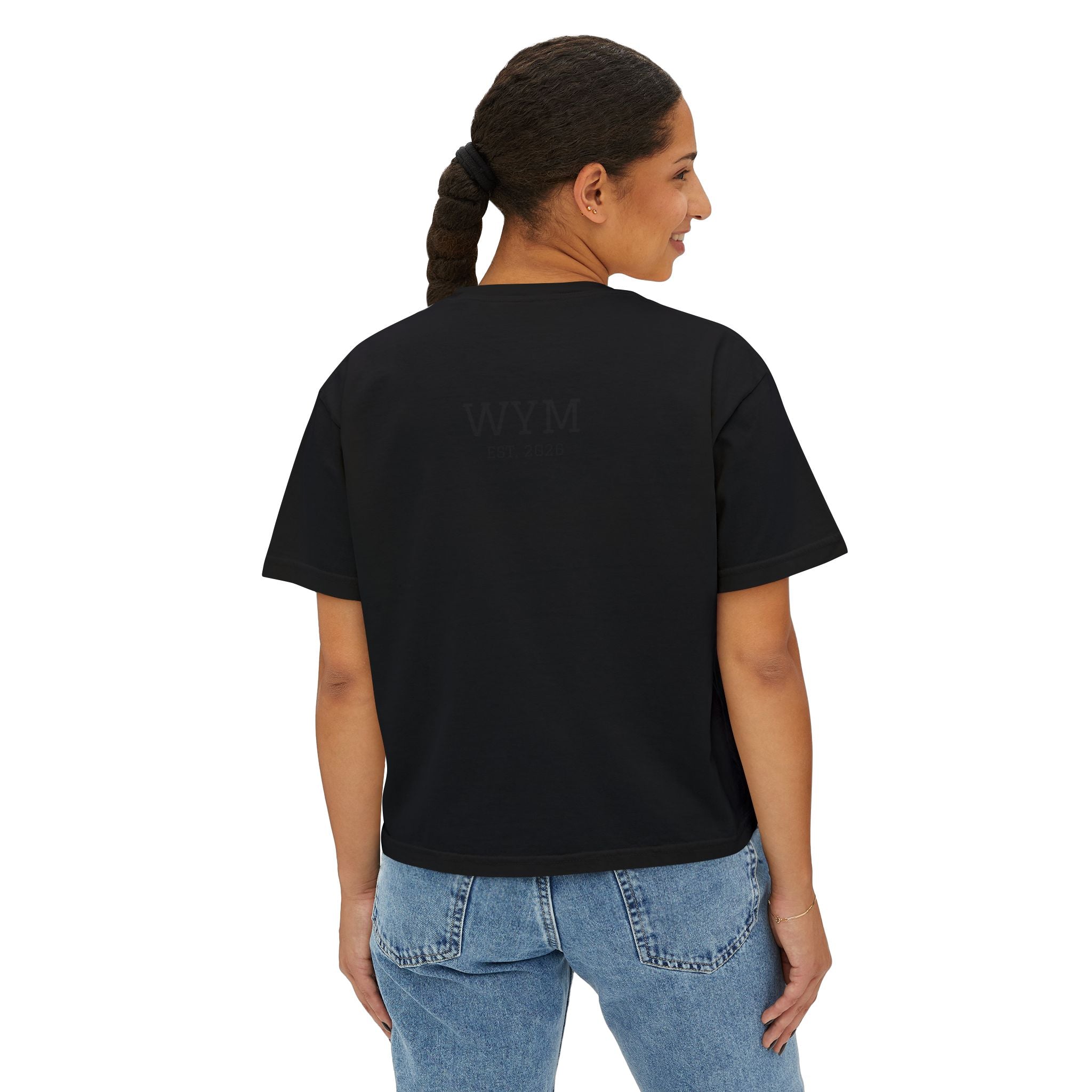 Walk by Faith Women's Boxy Tee — Inspirational Christian Shirt with Sunset Design