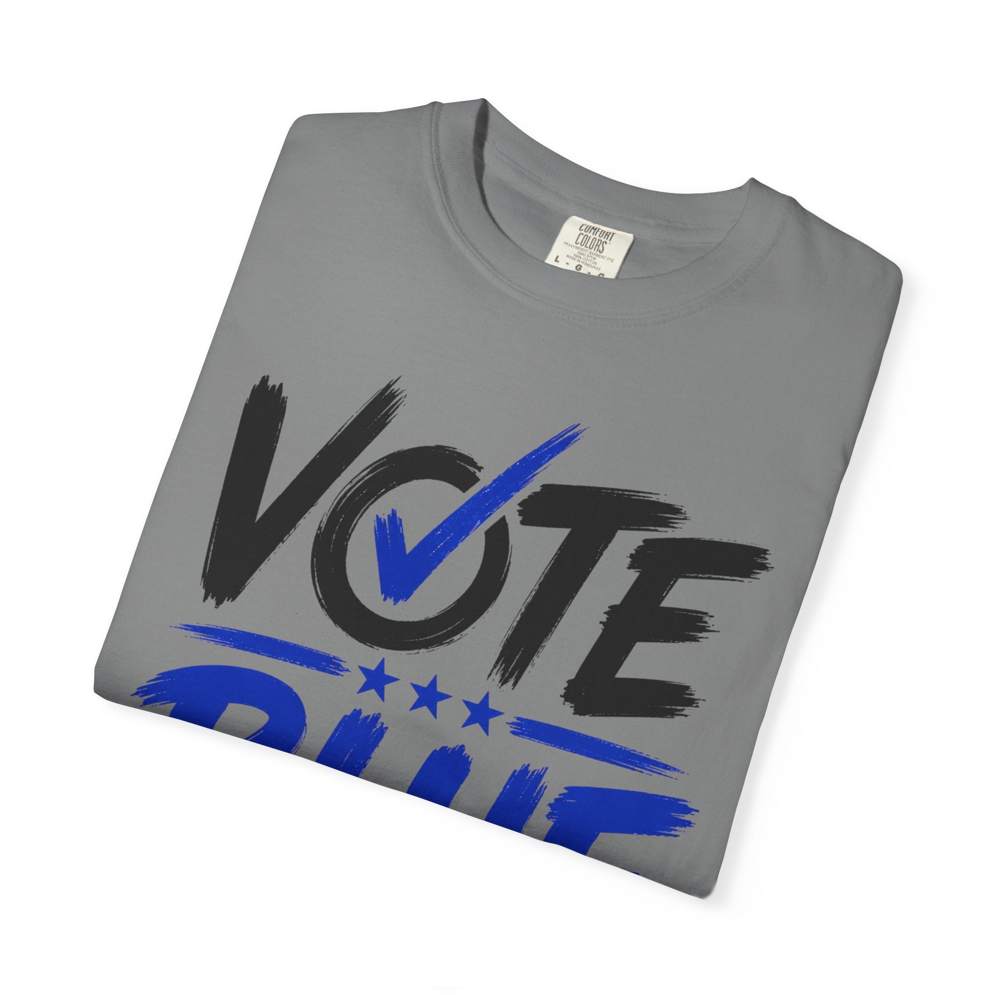 Vote Blue Tee — Garment-Dyed Vintage Style