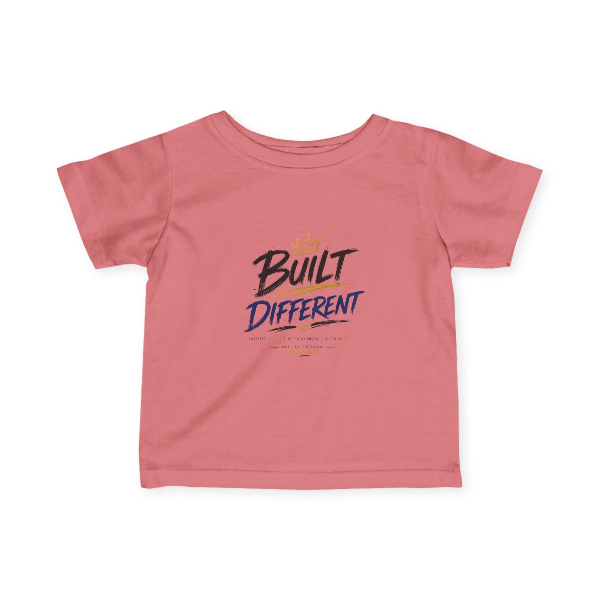 Infant Tee "Built Different" – Baby Graphic Shirt with Crown Design