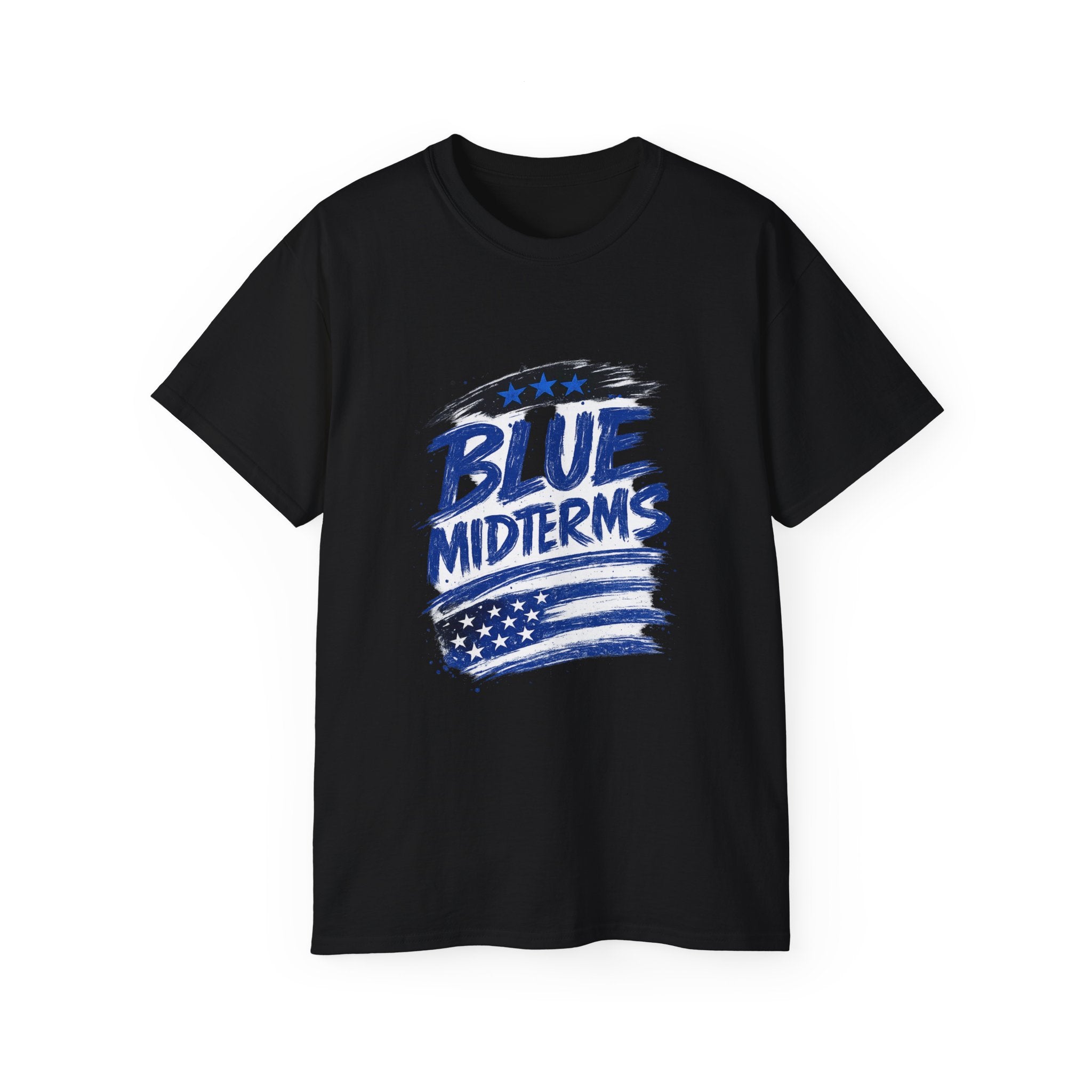 Blue Midterms Tee — Flag Brushstroke Graphic