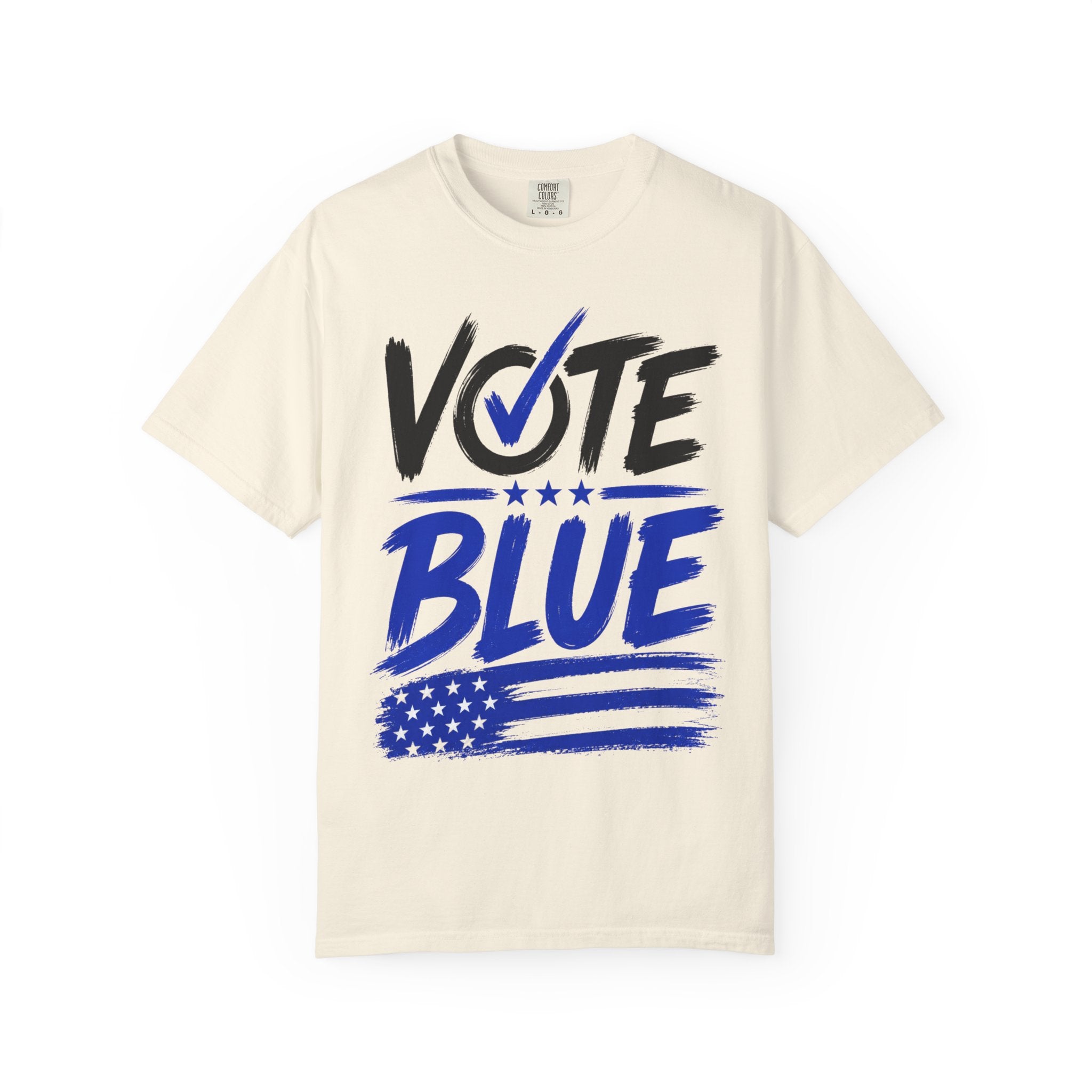 Vote Blue Tee — Garment-Dyed Vintage Style
