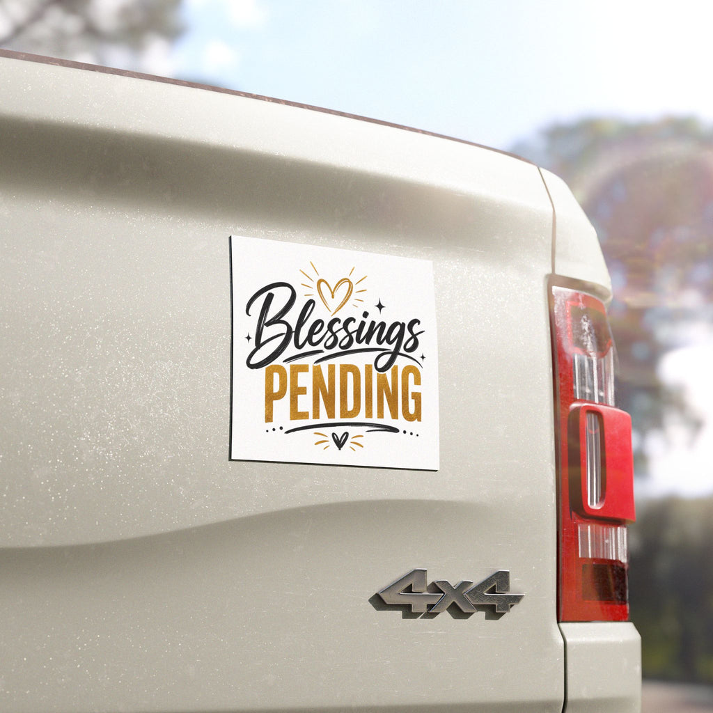 Blessings Pending Car Magnet — Pregnancy Announcement Magnetic Sign