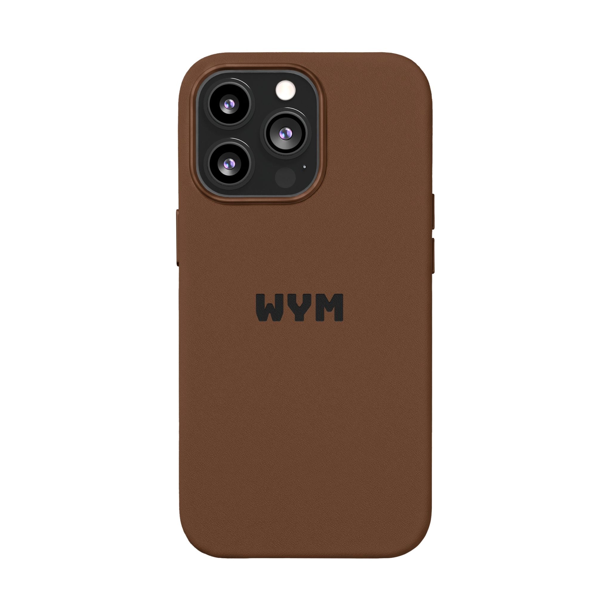 Engraved PU Leather Phone Case – Custom Monogrammed Black Cover