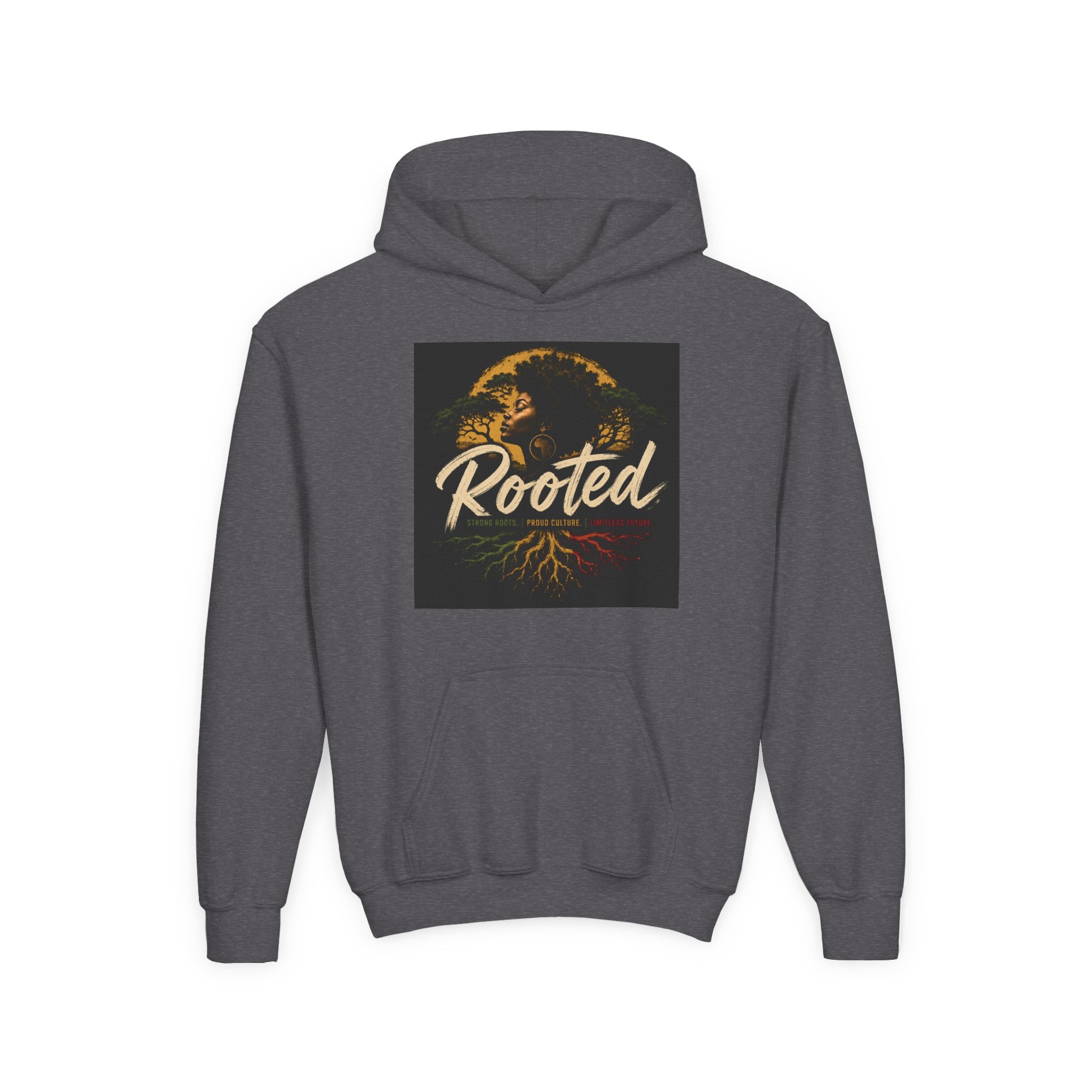 Rooted Youth Hoodie — Tree of Roots Graphic Pullover for Kids