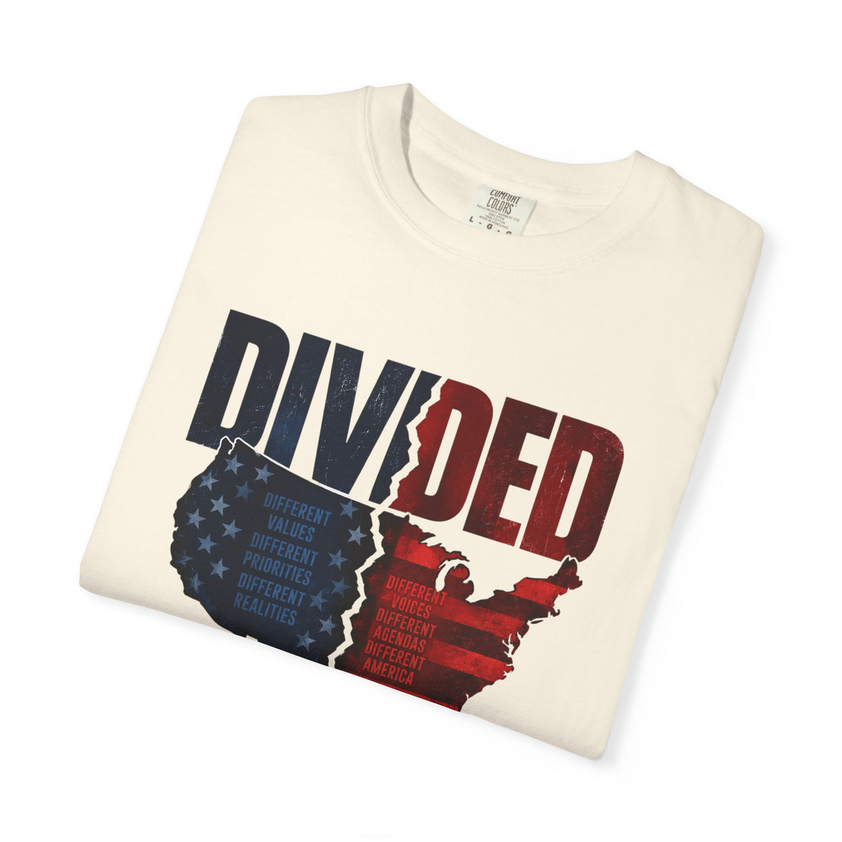 Divided States of America T-Shirt — Patriotic Split USA Graphic Tee