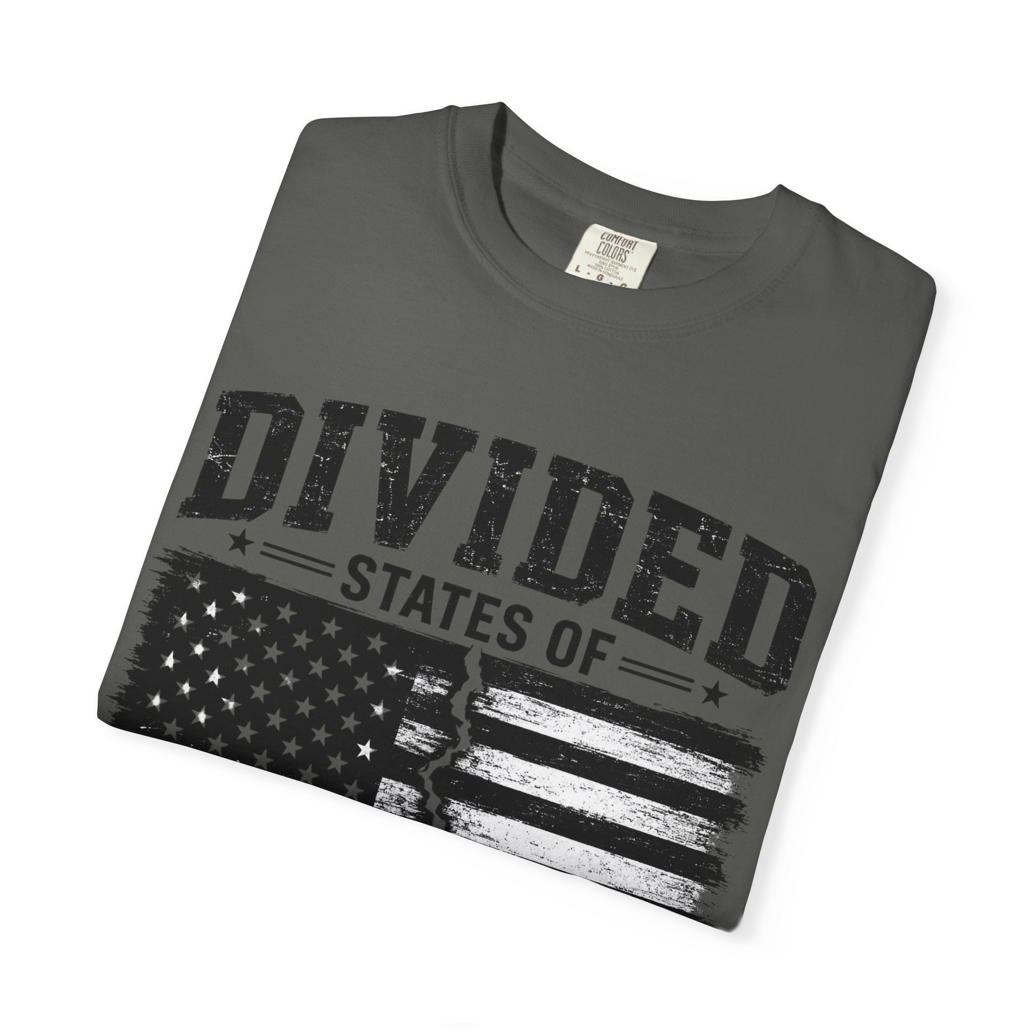 Divided States of America T-Shirt — Distressed Flag Political Graphic Tee