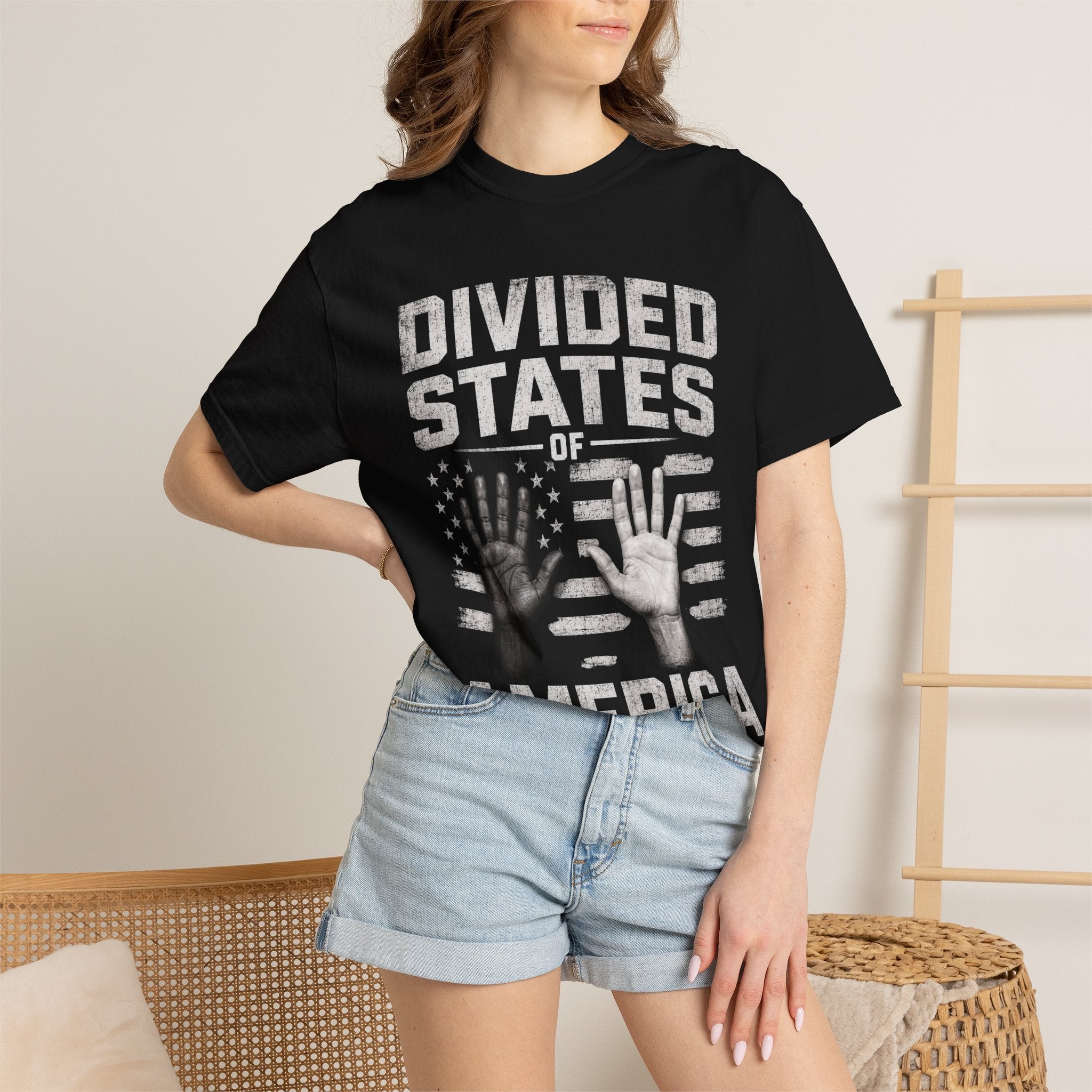 Wear Your Moment Unisex Graphic T-Shirt – Divided States of America, Heavyweight Garment-Dyed, Sizes XS–4XL