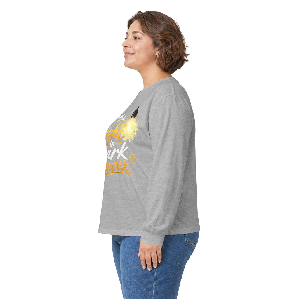 Wear Your Moment Unisex Inspirational Long Sleeve T-Shirt – Be the Light in Dark Spaces, Sizes S–4XL