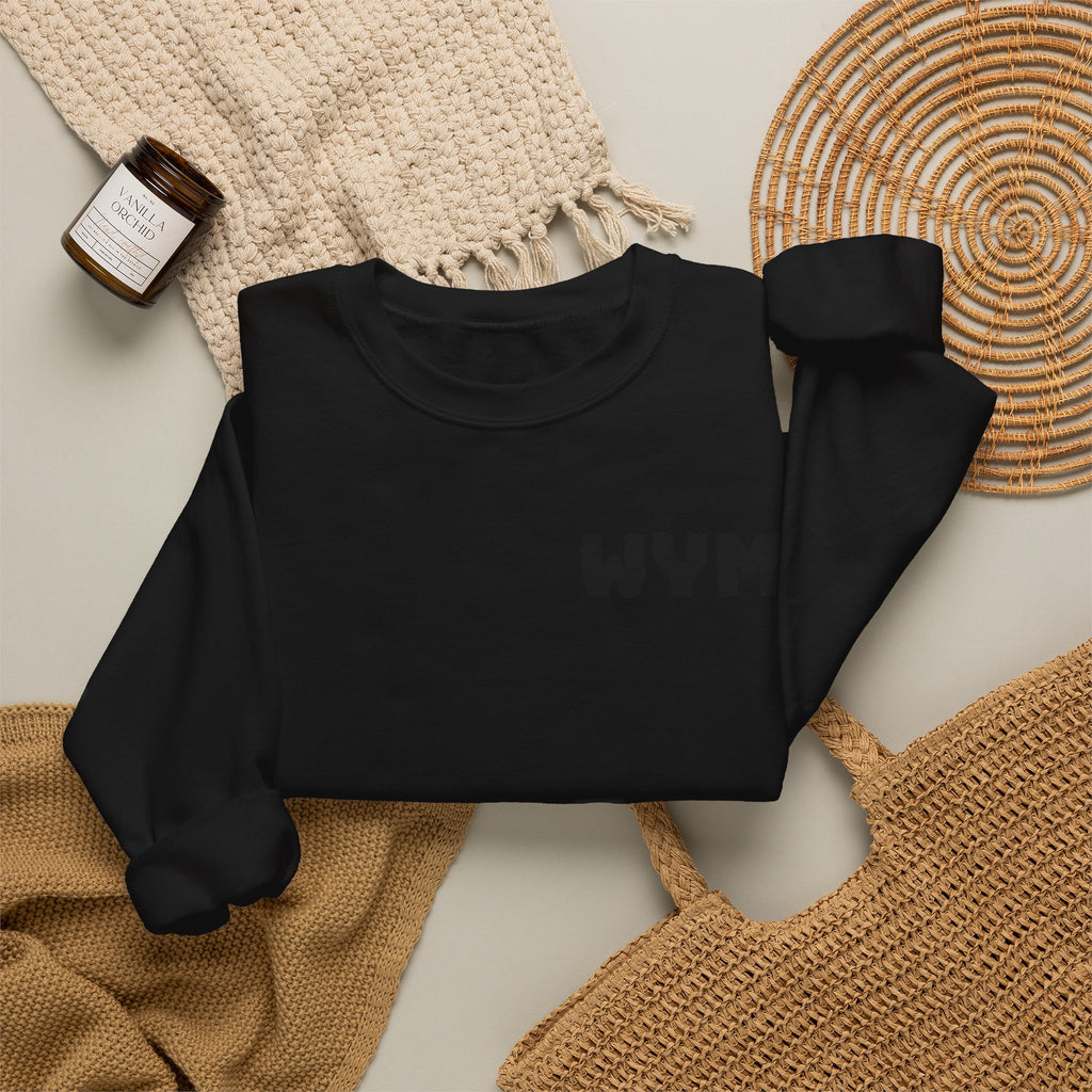 WYM Minimalist Crewneck Sweatshirt — White Casual Pullover