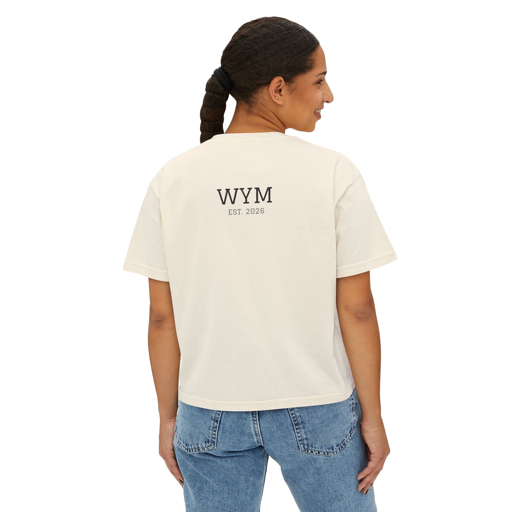 Walk by Faith Women's Boxy Tee — Inspirational Christian Shirt with Sunset Design