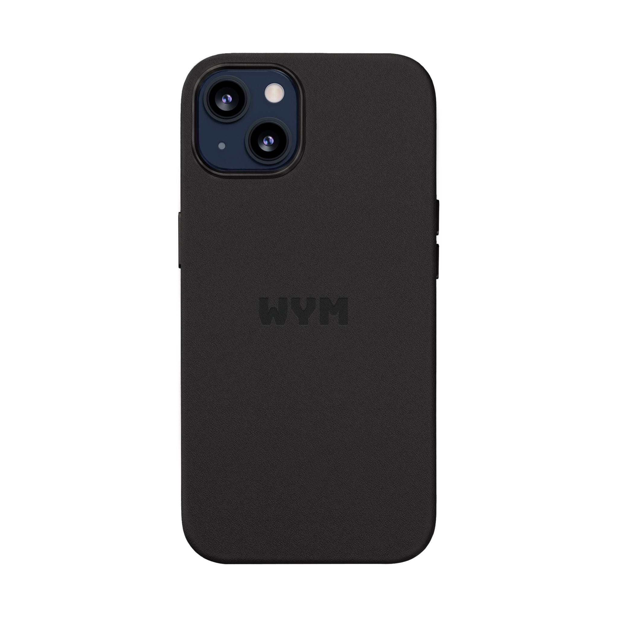 Engraved PU Leather Phone Case – Custom Monogrammed Black Cover