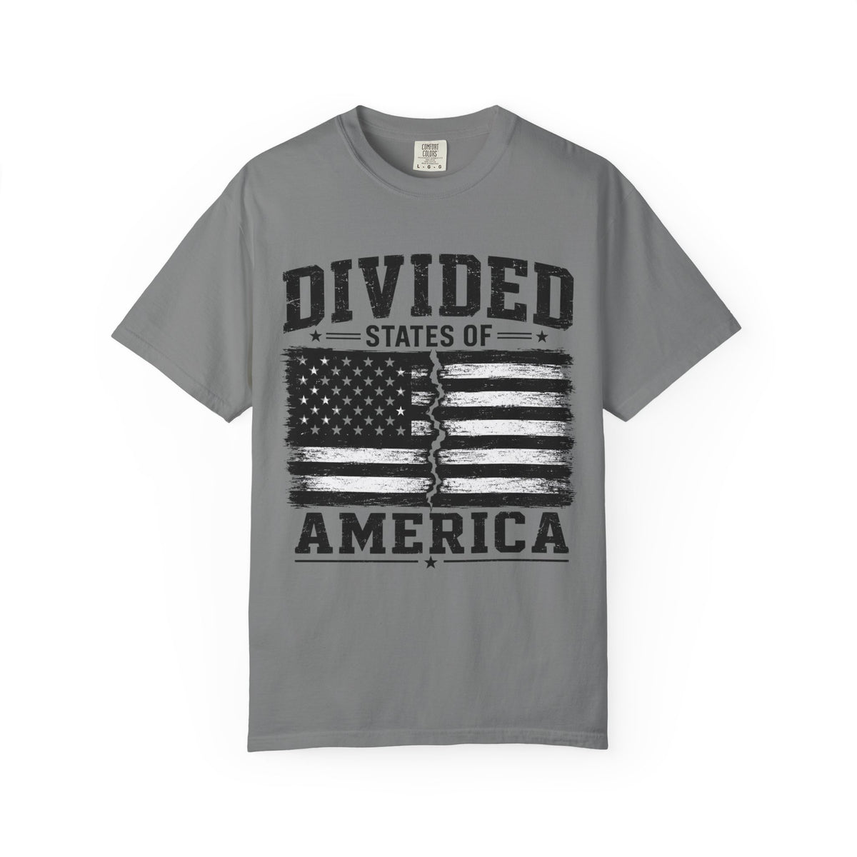 Divided States of America Tee — Distressed Flag Graphic, Unisex, Sizes S–4XL