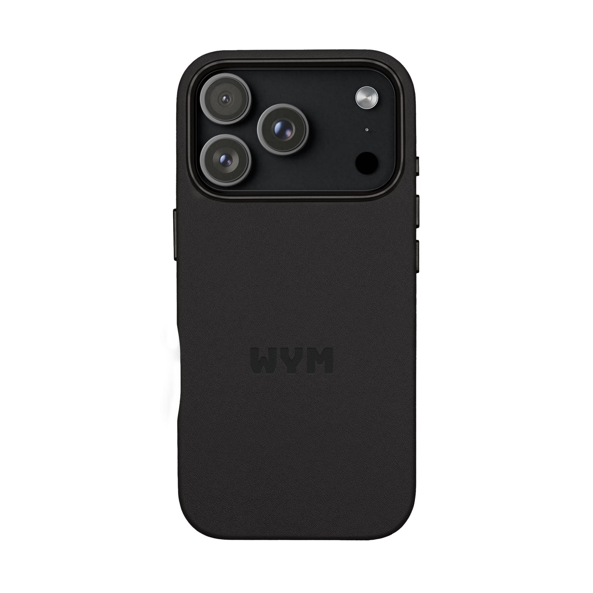 Engraved PU Leather Phone Case – Custom Monogrammed Black Cover