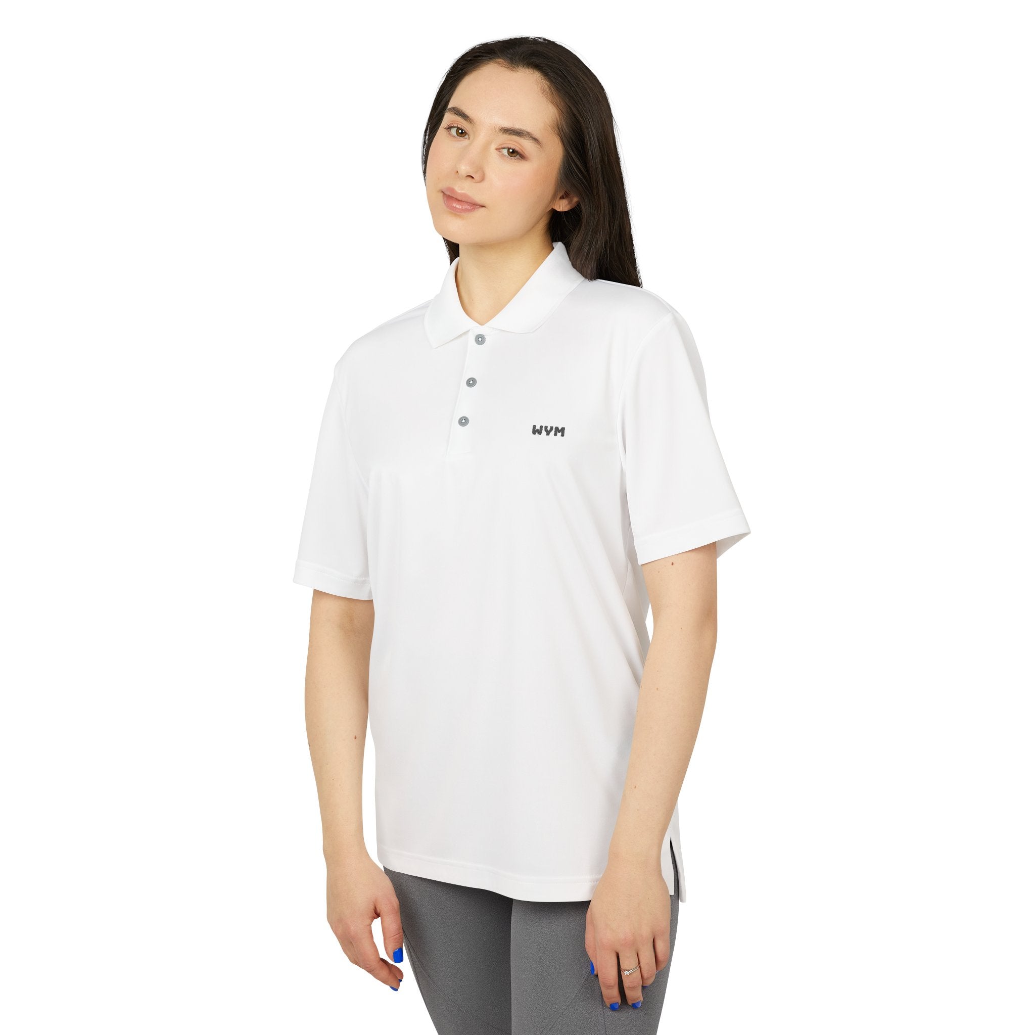 WVM Minimalist Performance Polo — White Athletic Golf Shirt