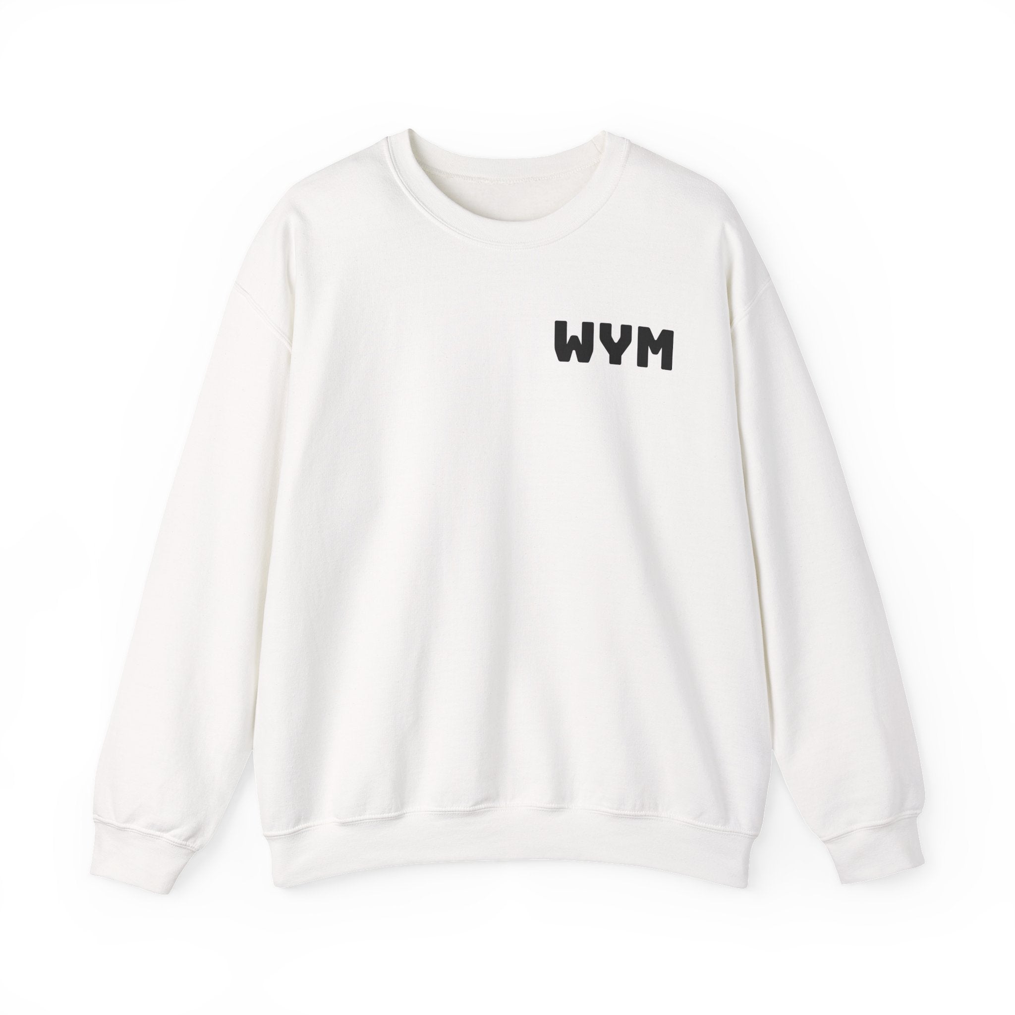 WYM Minimalist Crewneck Sweatshirt — White Casual Pullover