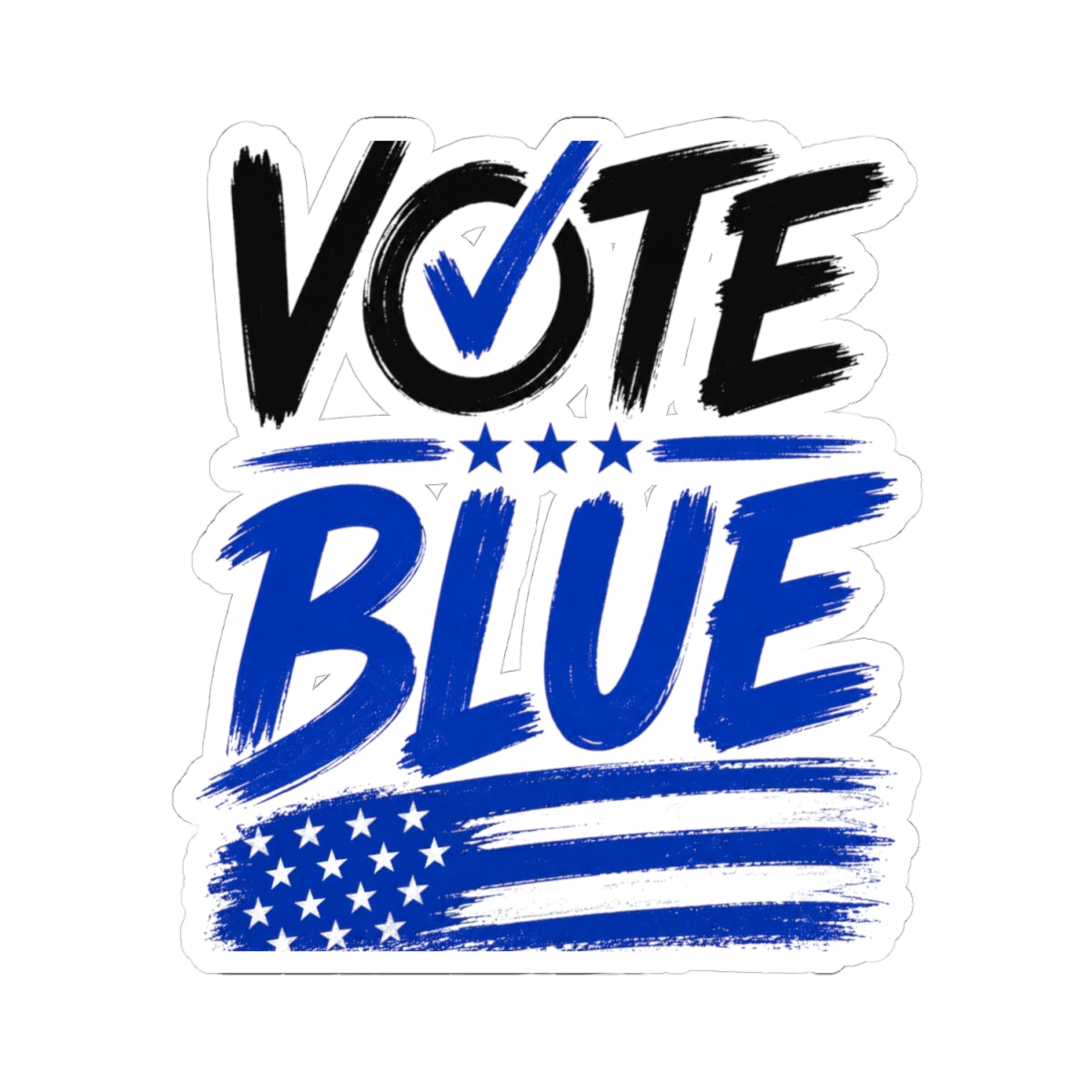 Vote Blue Sticker — Patriotic Political Campaign Kiss-Cut Decal