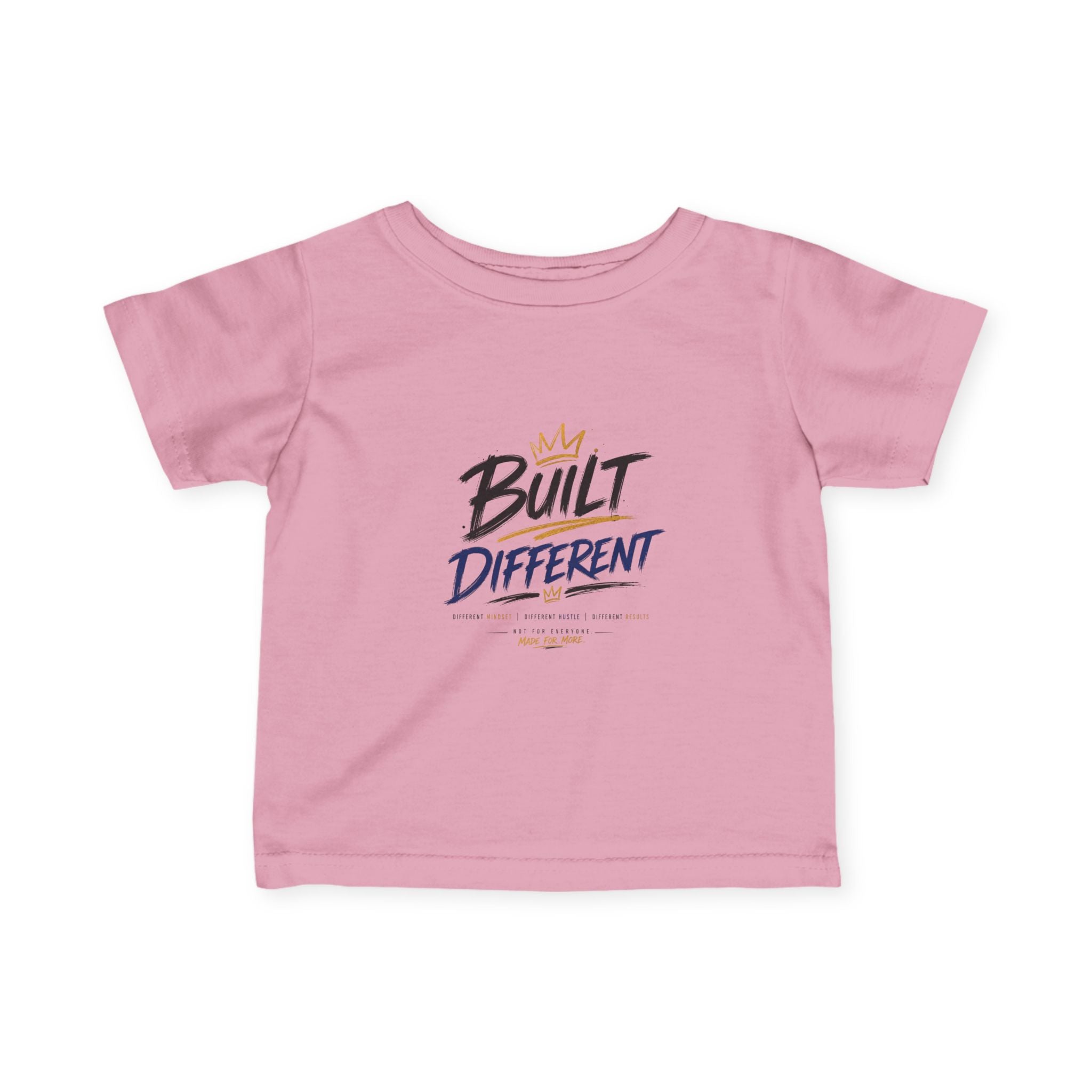 Infant Tee "Built Different" – Baby Graphic Shirt with Crown Design