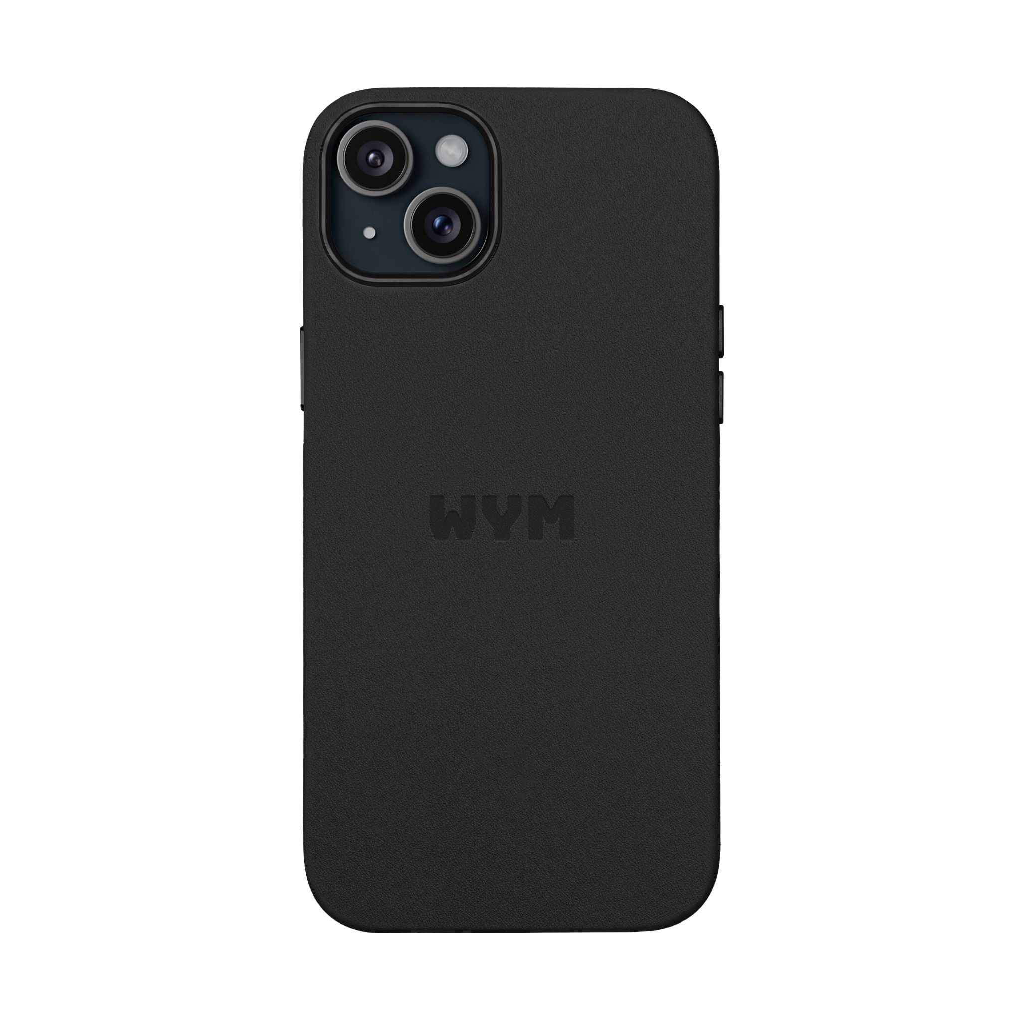 Engraved PU Leather Phone Case – Custom Monogrammed Black Cover