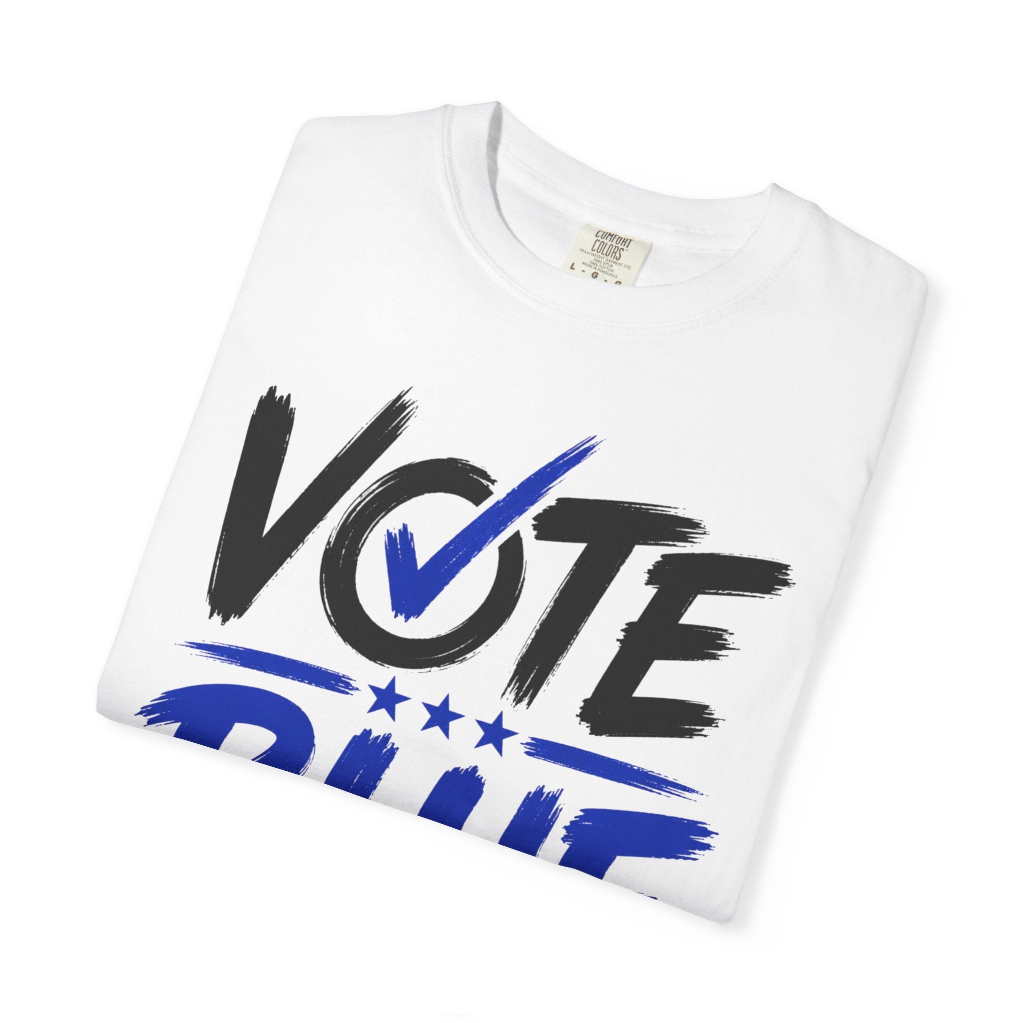 Vote Blue Tee — Garment-Dyed Vintage Style