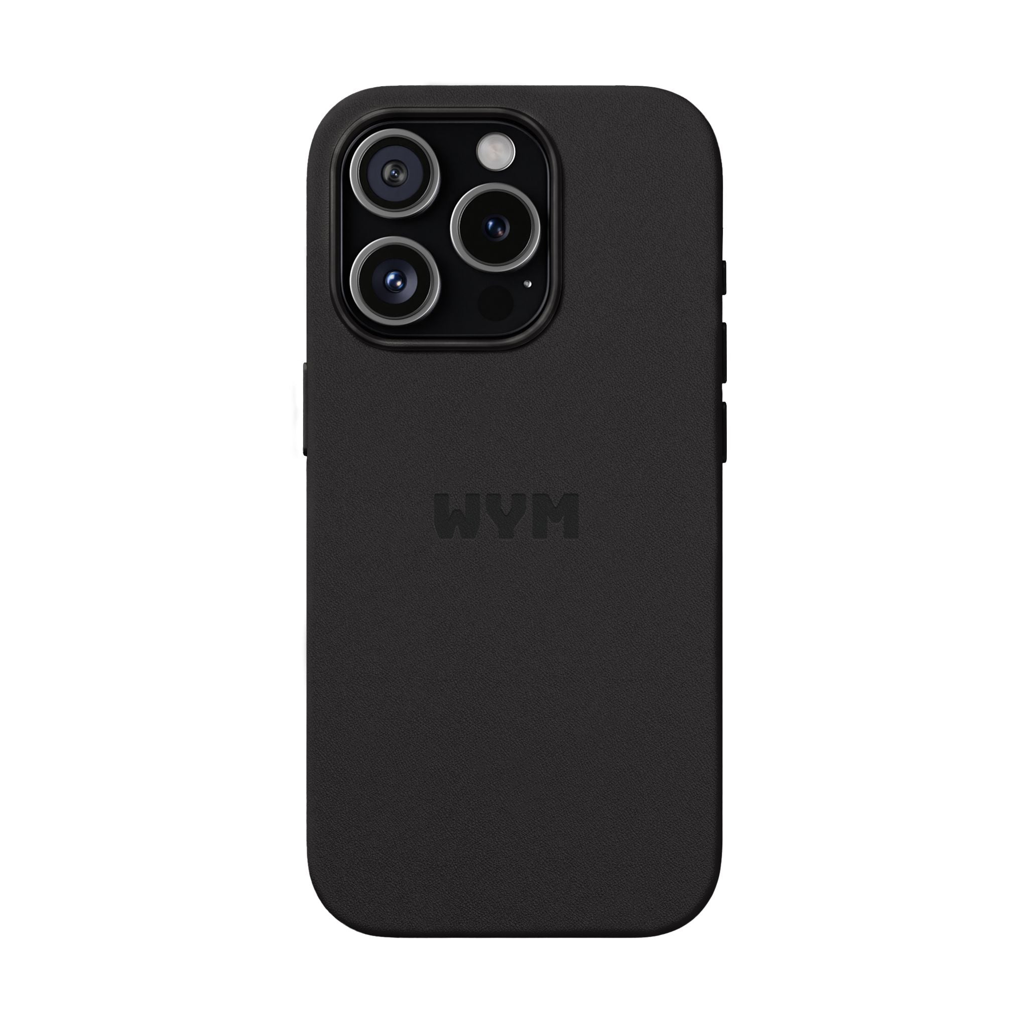 Engraved PU Leather Phone Case – Custom Monogrammed Black Cover