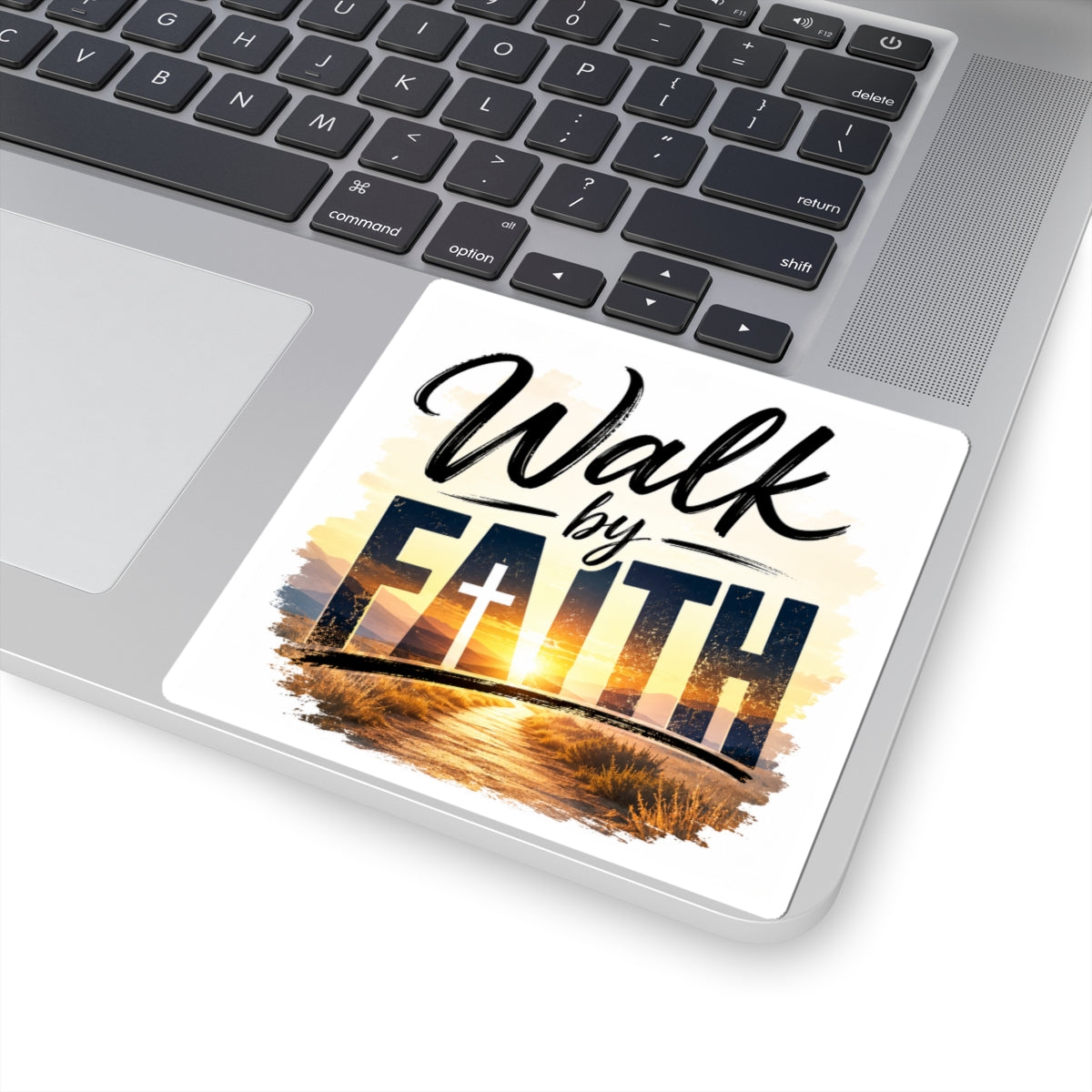 Faith Sticker — "Walk by Faith" Inspirational Christian Vinyl Sticker