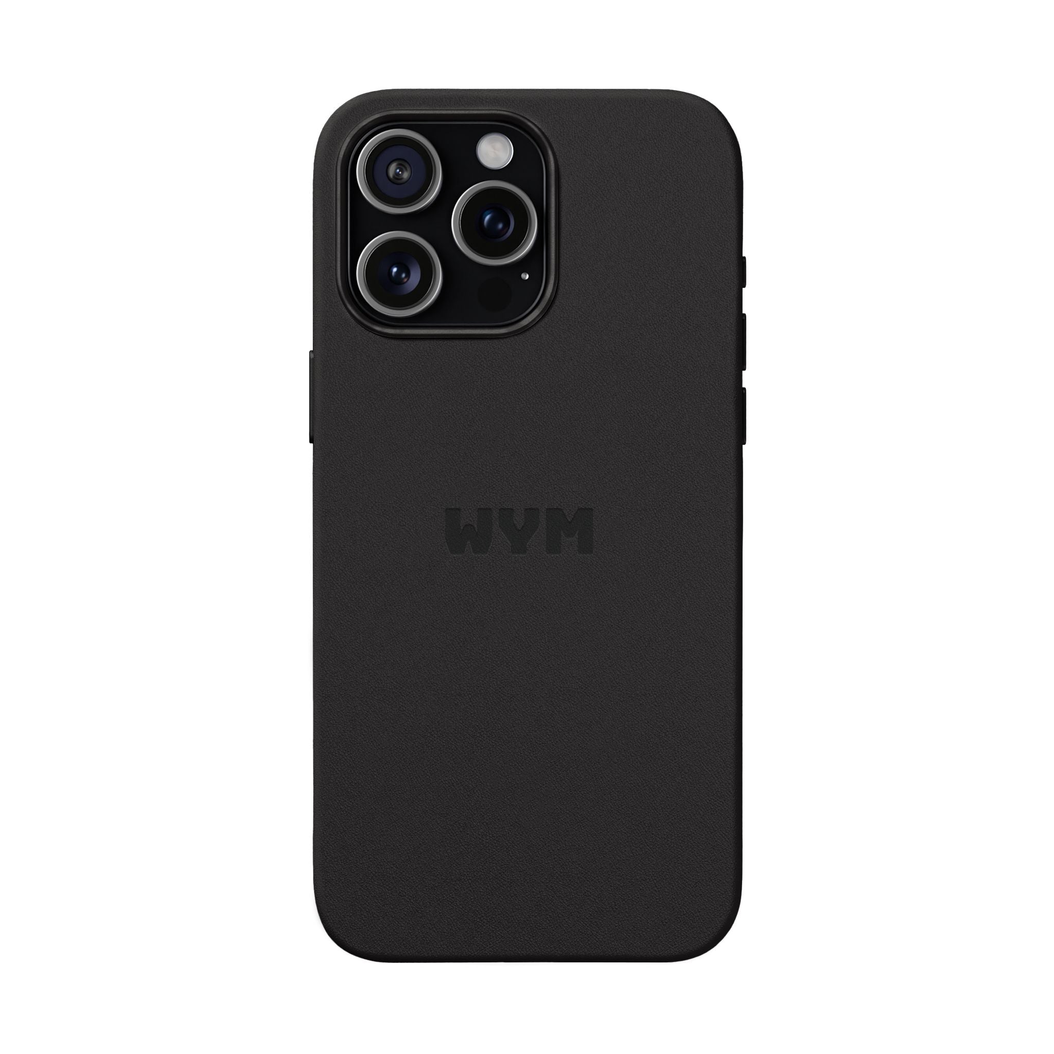 Engraved PU Leather Phone Case – Custom Monogrammed Black Cover