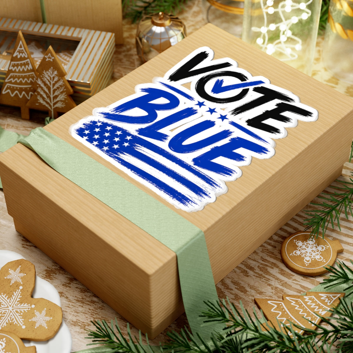 Vote Blue Sticker — Patriotic Political Campaign Kiss-Cut Decal
