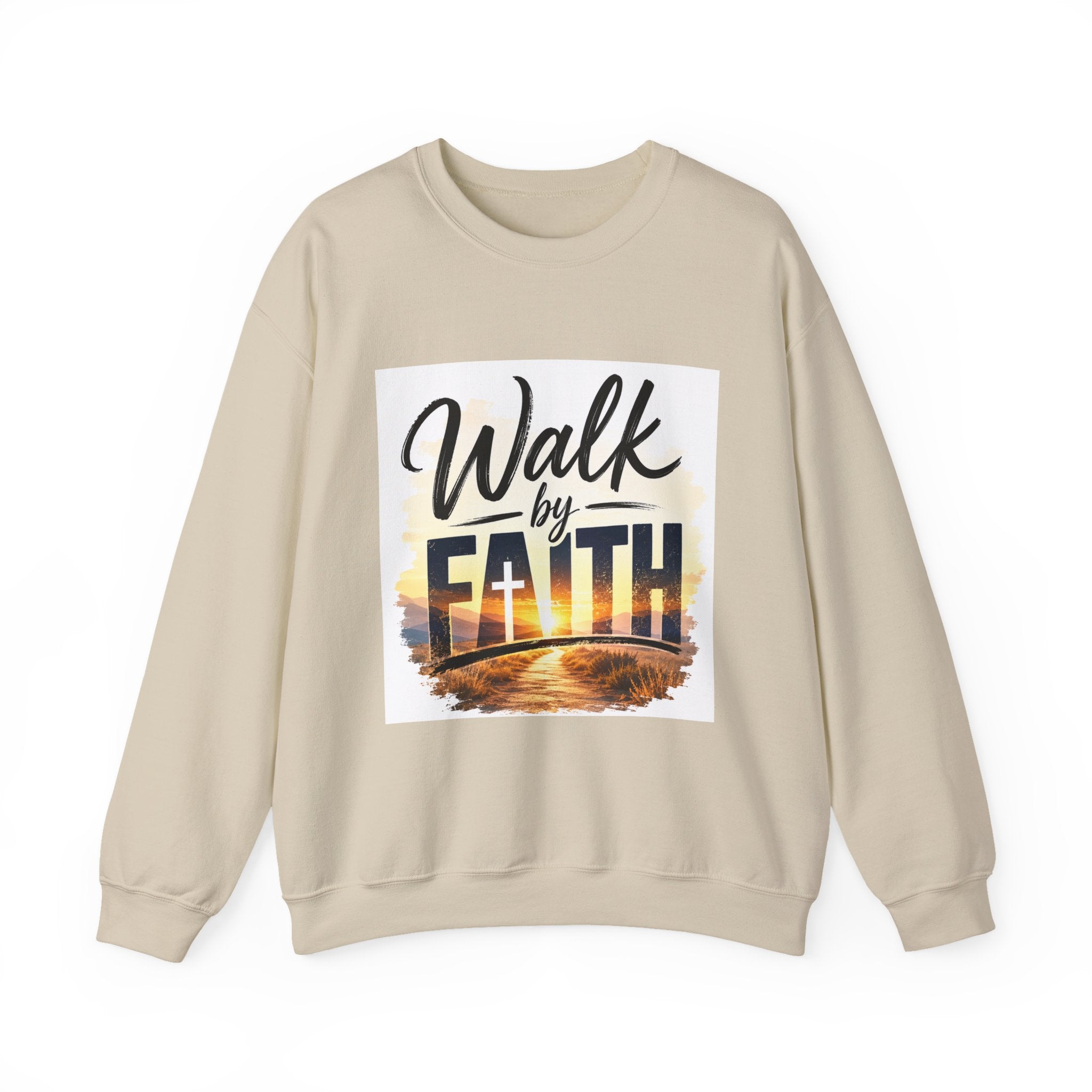 Wear Your Moment Women's Crewneck Sweatshirt – Walk by Faith Christian Inspirational, 50/50 Cotton-Poly, Sizes S–4XL