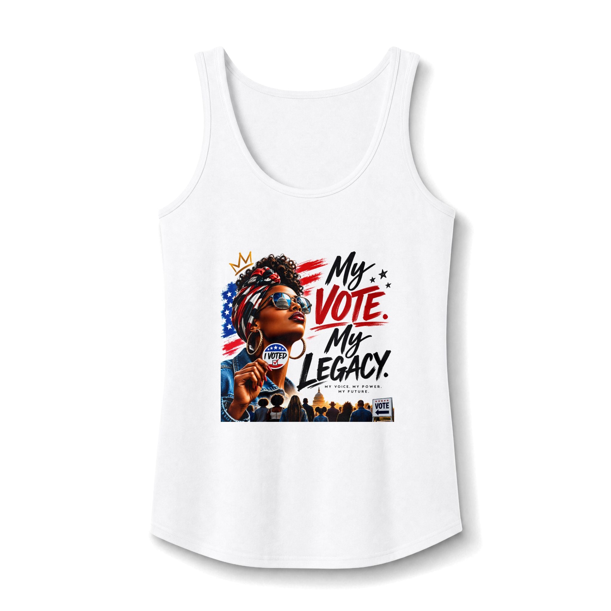 My Vote, My Legacy Tank Top — Patriotic Black Voter Empowerment Tee