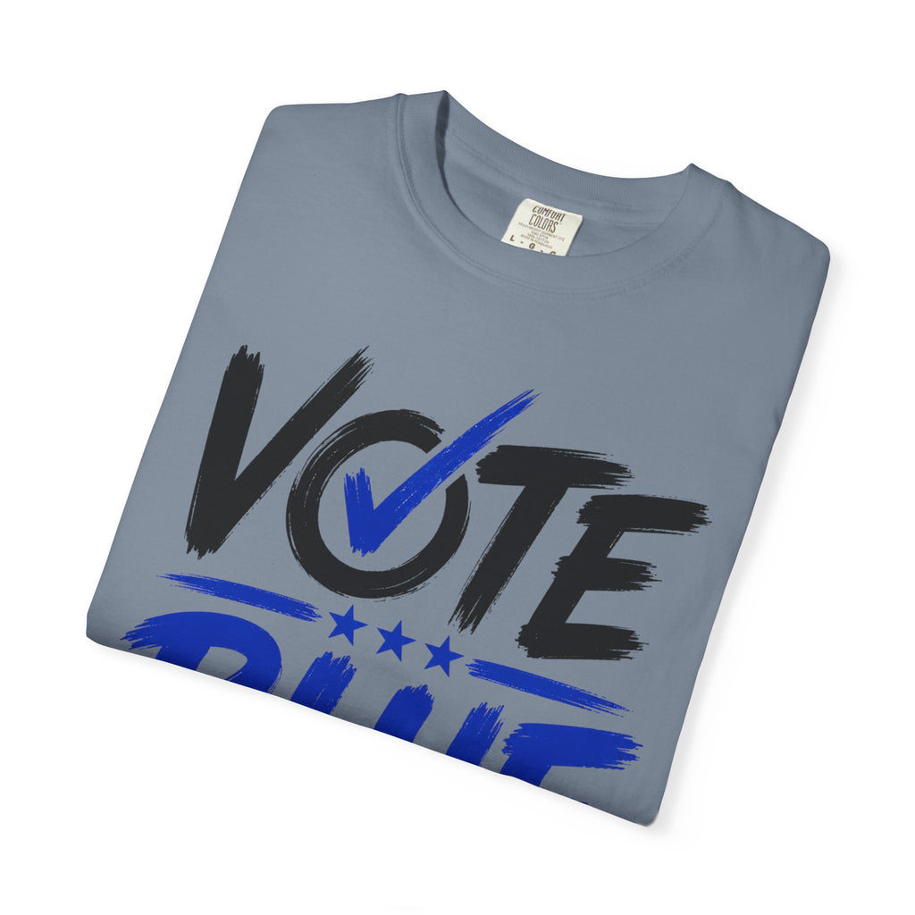 Vote Blue Tee — Garment-Dyed Vintage Style