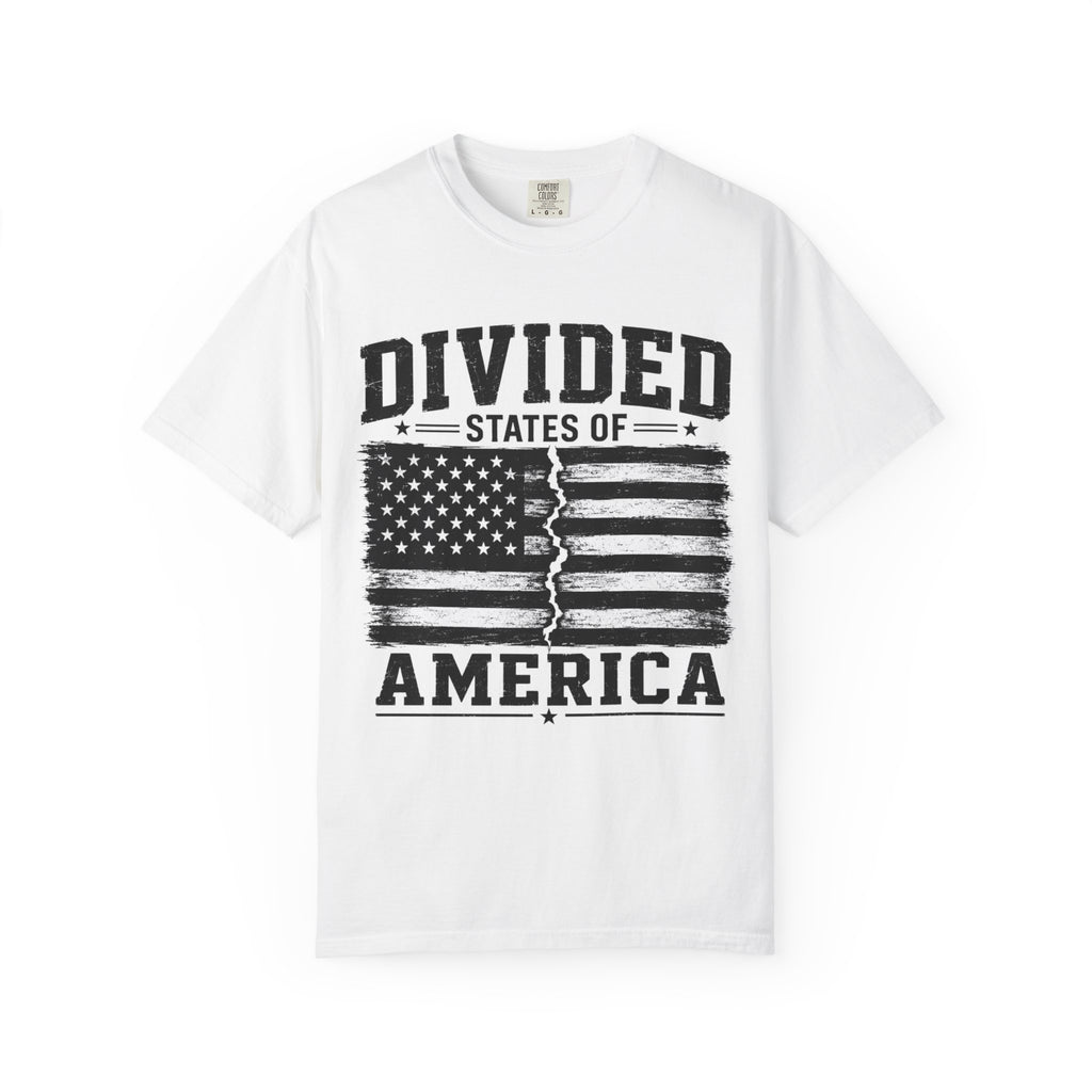 Divided States of America T-Shirt — Distressed Flag Political Graphic Tee